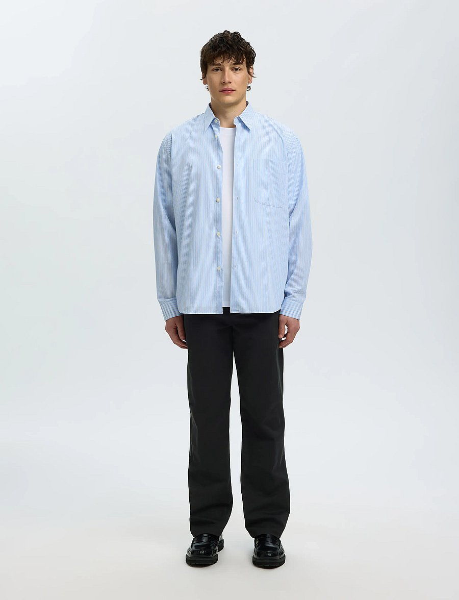 Selected - SLM196-STRAIGHT MILES TWILL PANT NOOS - casual bukser - black - 3