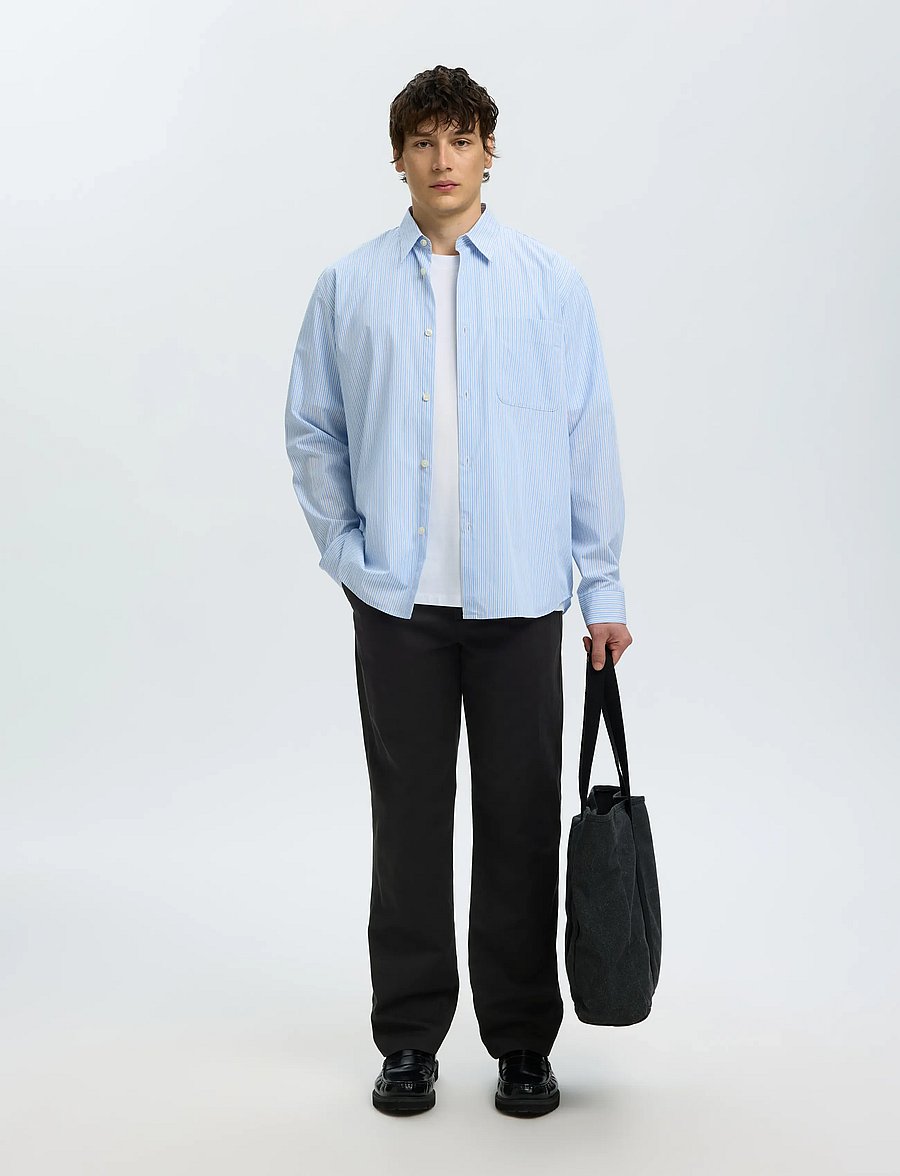Selected - SLM196-STRAIGHT MILES TWILL PANT NOOS - casual bukser - black - 5