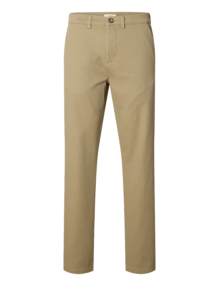 Selected - SLM196-STRAIGHT MILES TWILL PANT NOOS - ikdienas bikses - greige - 1
