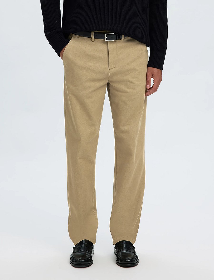 Selected - SLM196-STRAIGHT MILES TWILL PANT NOOS - ikdienas bikses - greige - 0