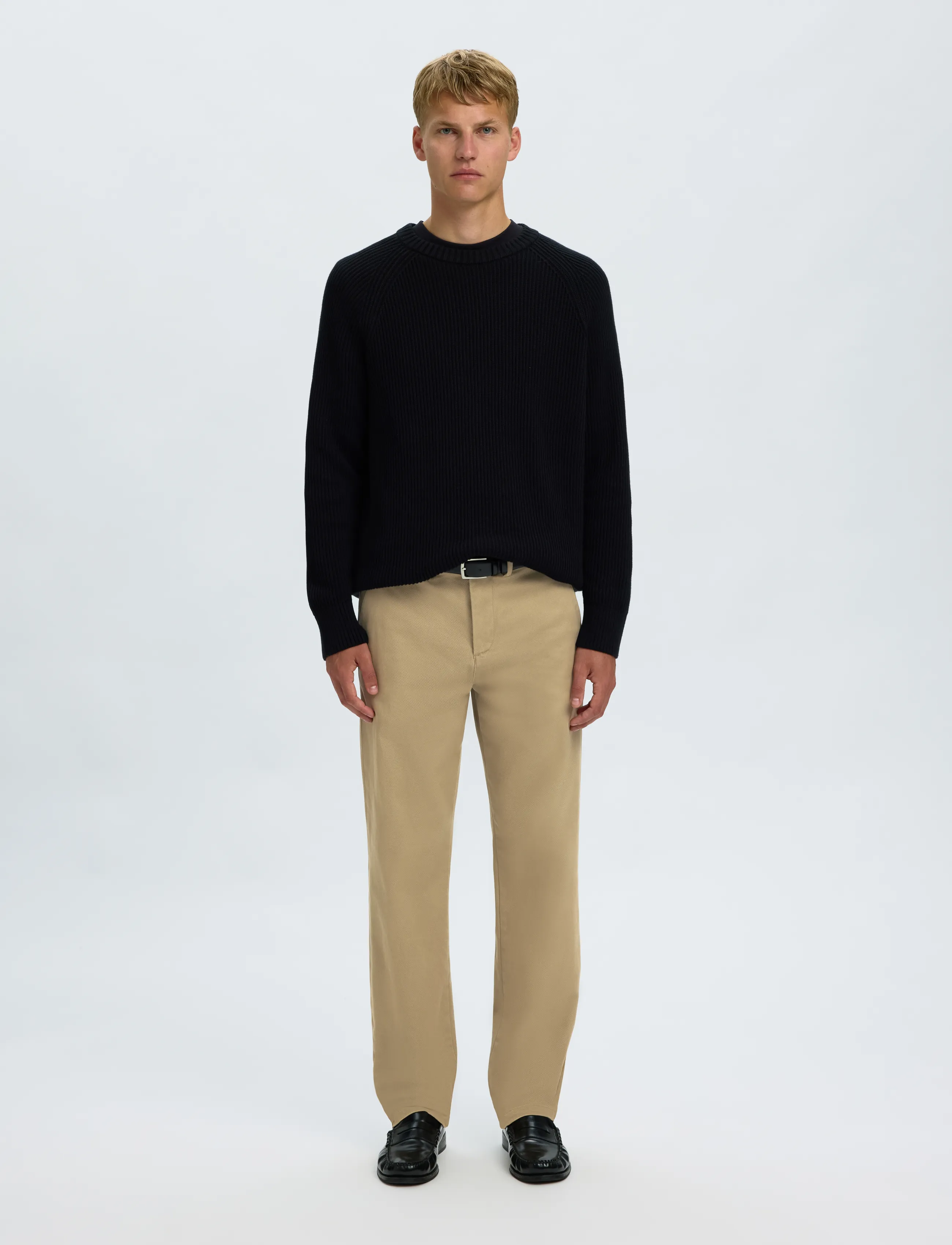 Selected - SLM196-STRAIGHT MILES TWILL PANT NOOS - vabaajapüksid - greige - 3