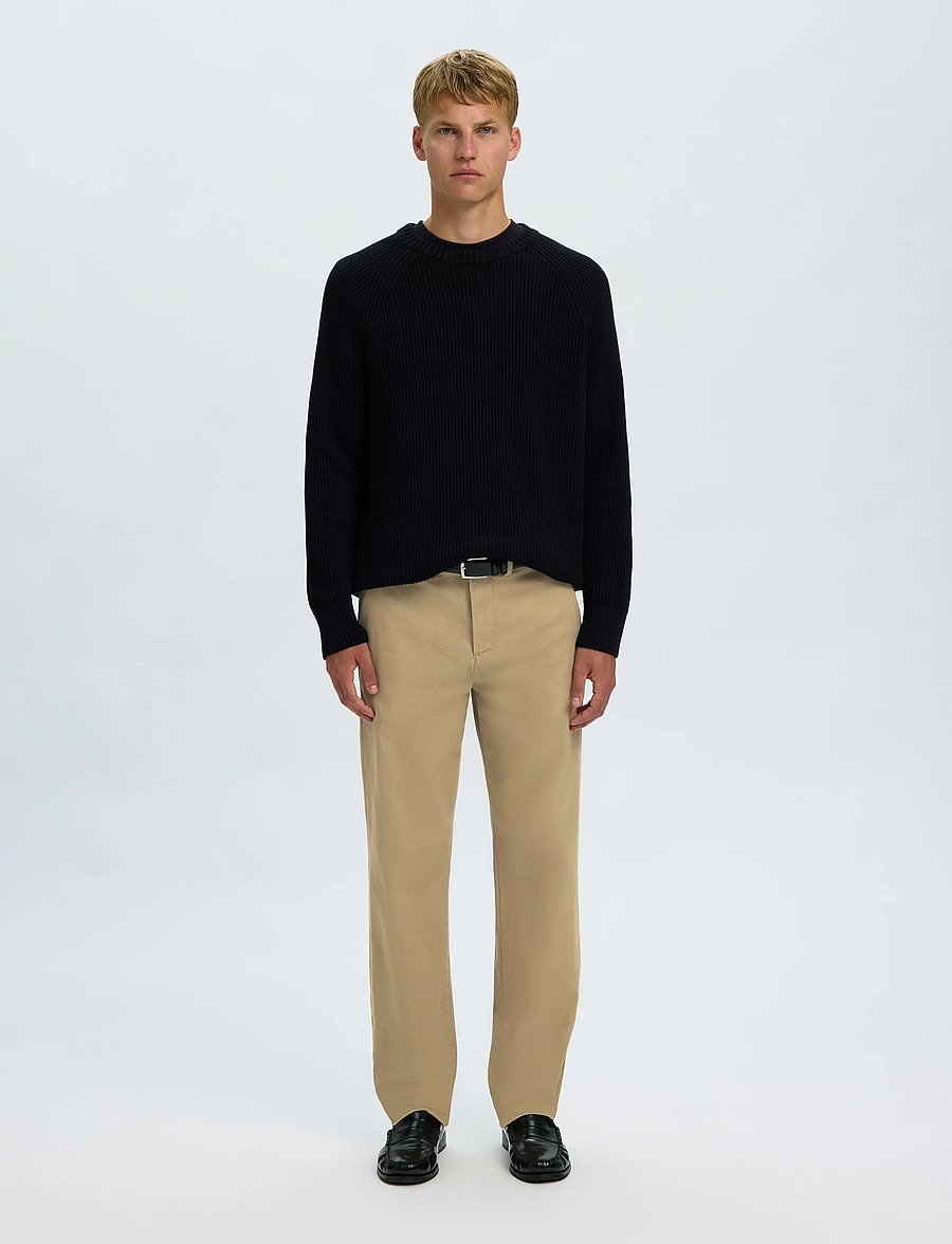 Selected - SLM196-STRAIGHT MILES TWILL PANT NOOS - ikdienas bikses - greige - 3