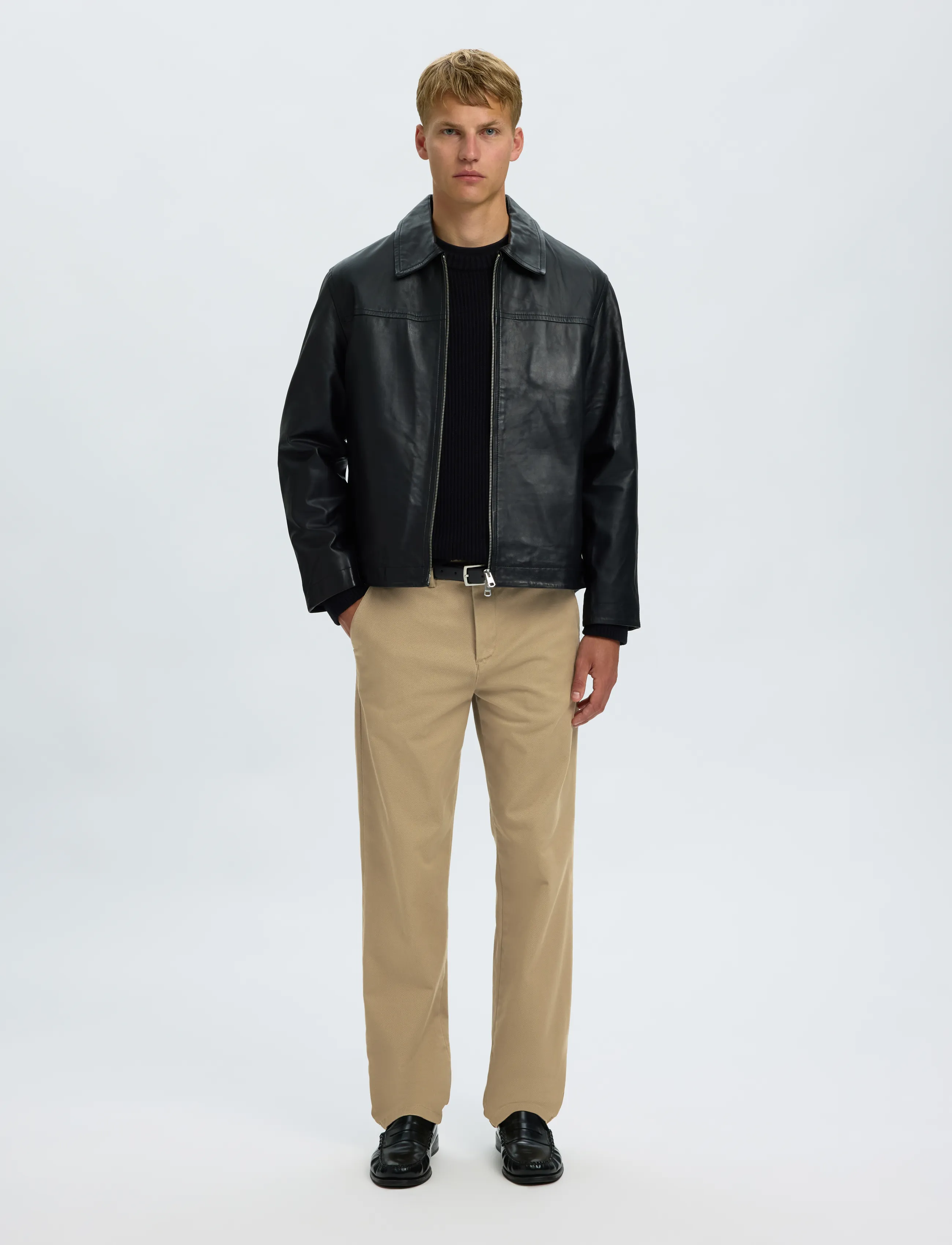 Selected - SLM196-STRAIGHT MILES TWILL PANT NOOS - vabaajapüksid - greige - 5