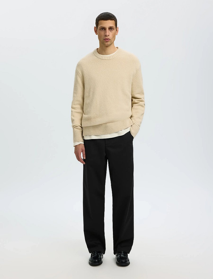 Selected - SLM220-LOOSE MILES TWILL PANT NOOS - freizeithosen - black - 3