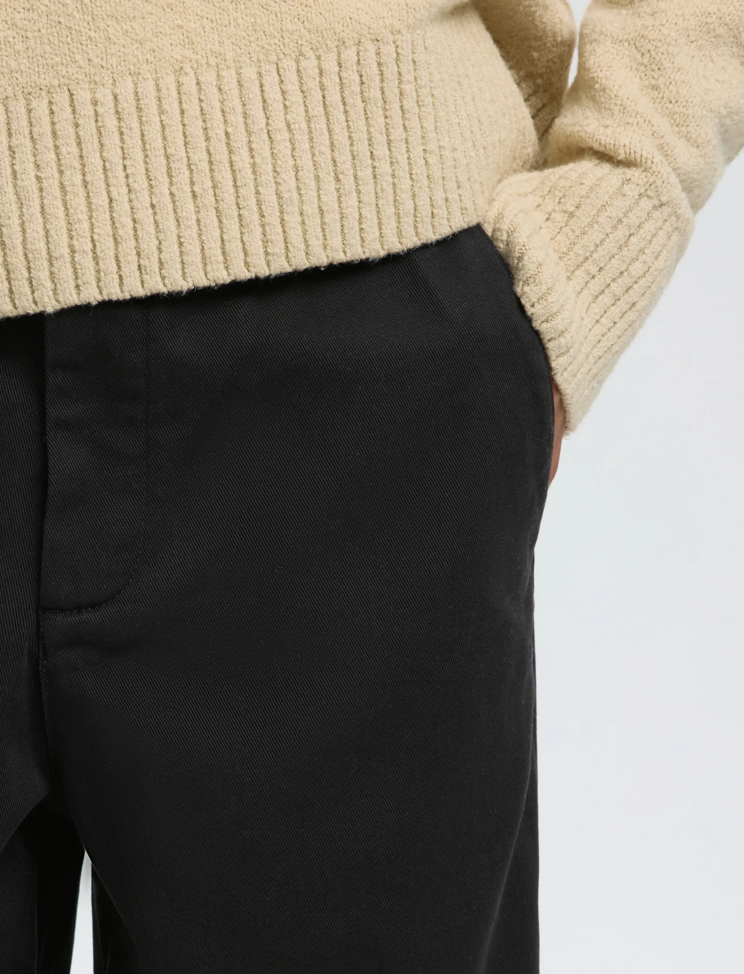 Selected - SLM220-LOOSE MILES TWILL PANT NOOS - vabaaja püksid - black - 4