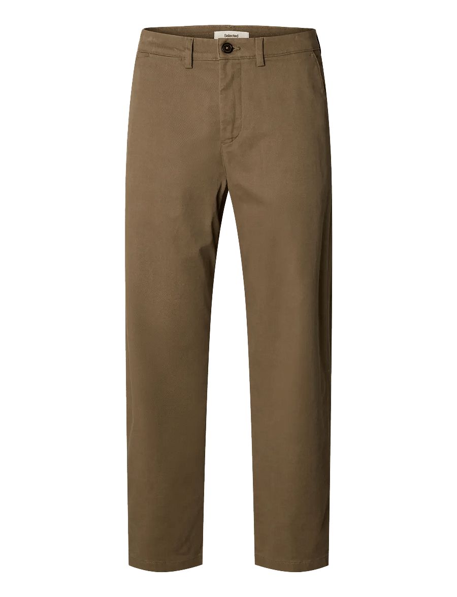 Selected - SLM220-LOOSE MILES TWILL PANT NOOS - freizeithosen - chocolate chip - 1