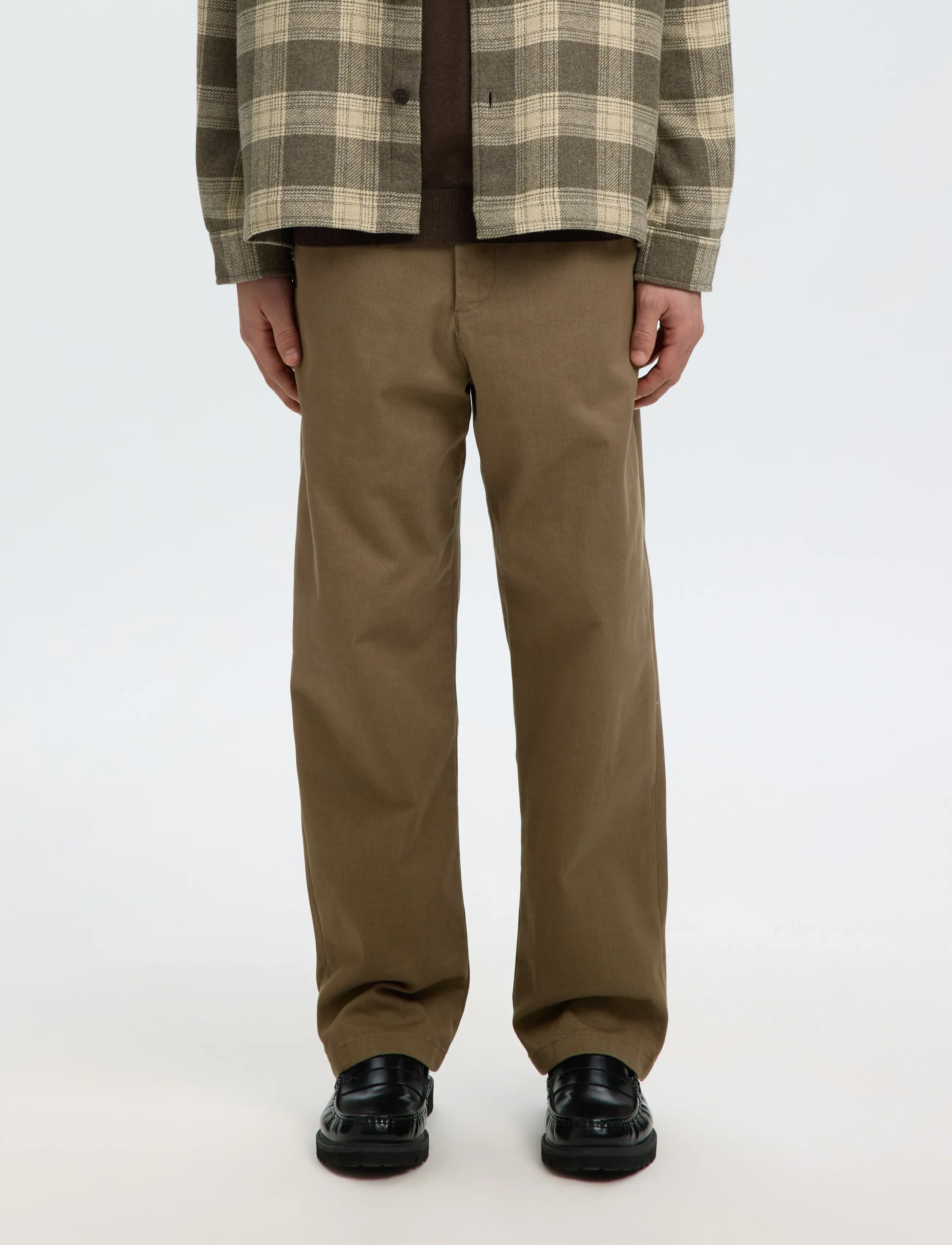 Selected SLM220-LOOSE MILES TWILL PANT NOOS - Chino-buxur - CHOCOLATE CHIP / brown