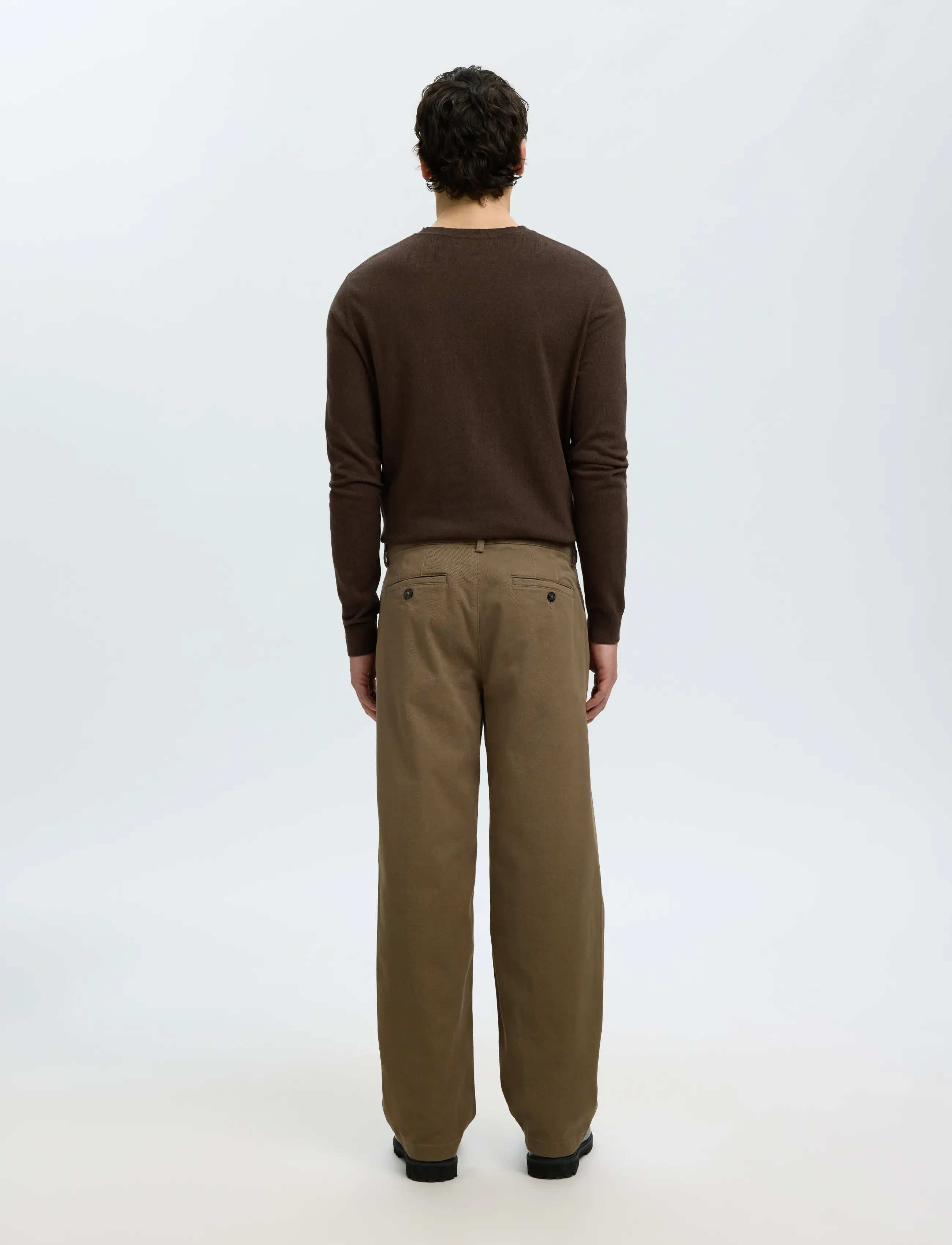 Selected - SLM220-LOOSE MILES TWILL PANT NOOS - vabaajapüksid - chocolate chip - 2