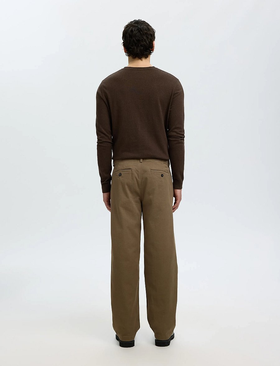 Selected - SLM220-LOOSE MILES TWILL PANT NOOS - freizeithosen - chocolate chip - 2