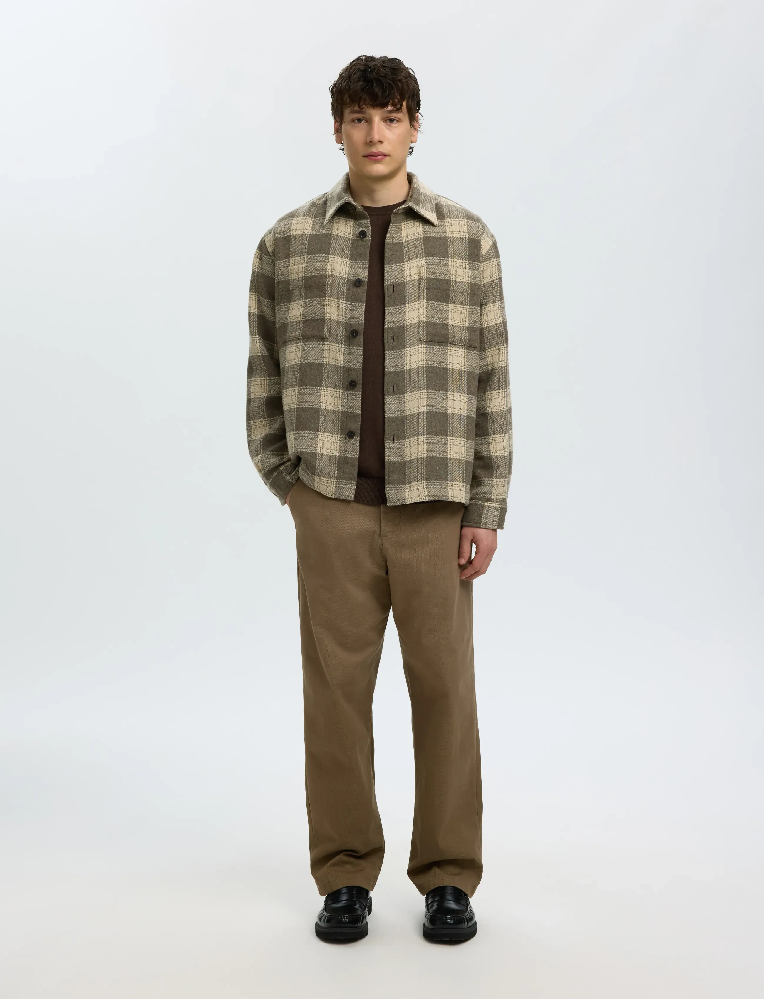 Selected - SLM220-LOOSE MILES TWILL PANT NOOS - vabaajapüksid - chocolate chip - 3