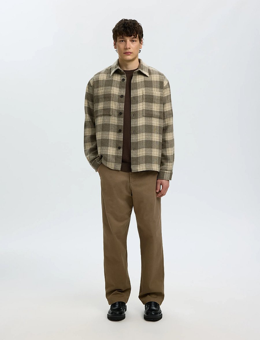 Selected - SLM220-LOOSE MILES TWILL PANT NOOS - freizeithosen - chocolate chip - 3
