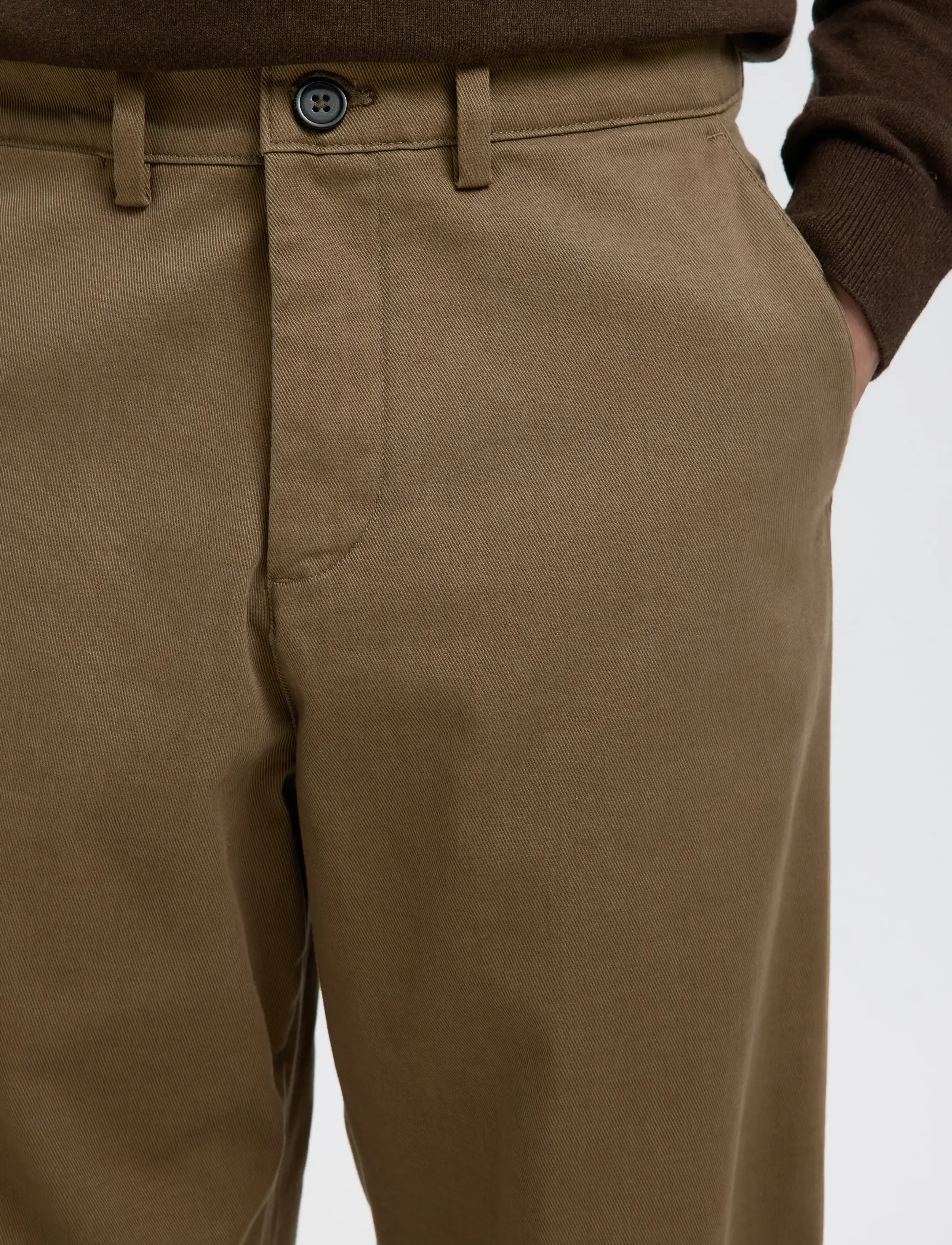 Selected - SLM220-LOOSE MILES TWILL PANT NOOS - vabaajapüksid - chocolate chip - 4
