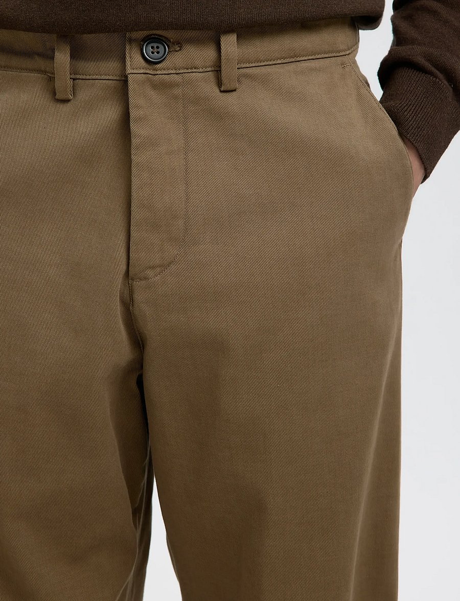 Selected - SLM220-LOOSE MILES TWILL PANT NOOS - freizeithosen - chocolate chip - 4