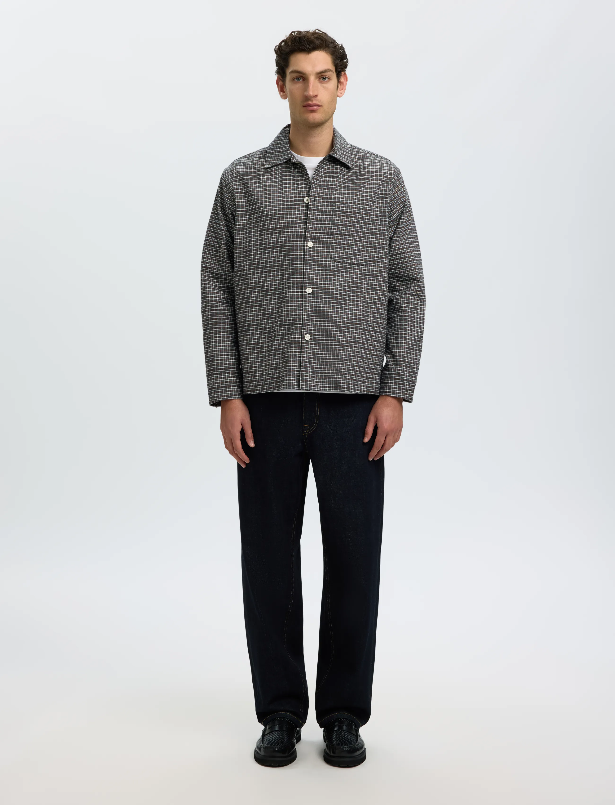 Selected - SLMRLXSVEND RICK BRUSHED OX LIGHT OS - oxfordi särgid - dark shadow - 3