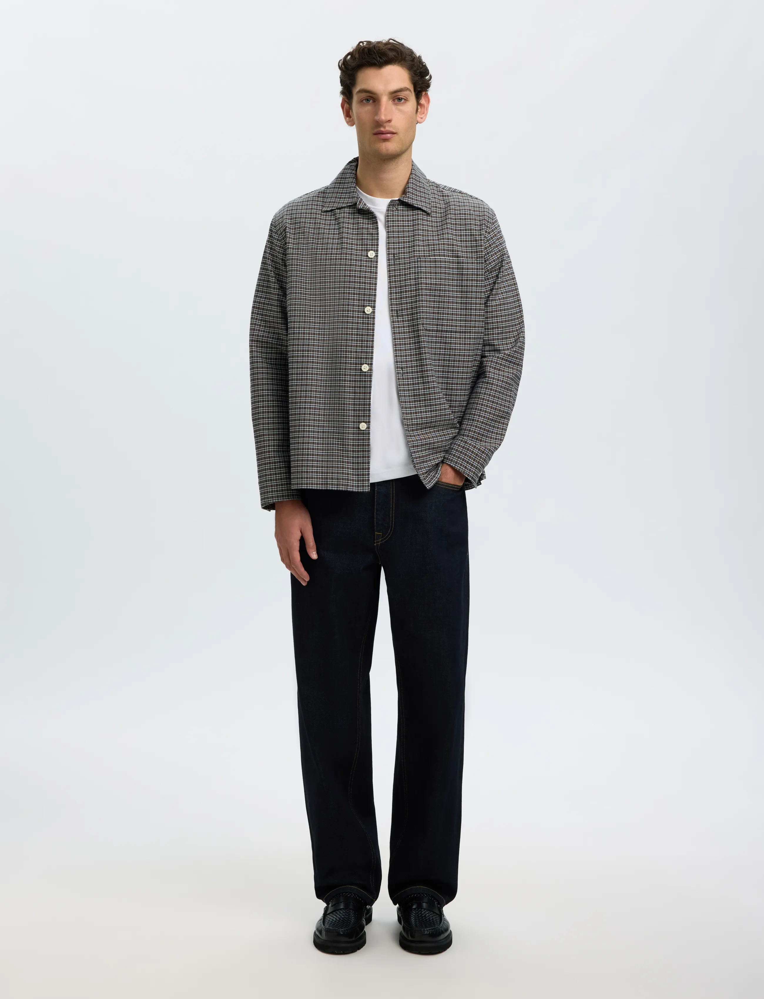 Selected - SLMRLXSVEND RICK BRUSHED OX LIGHT OS - oxfordi särgid - dark shadow - 5