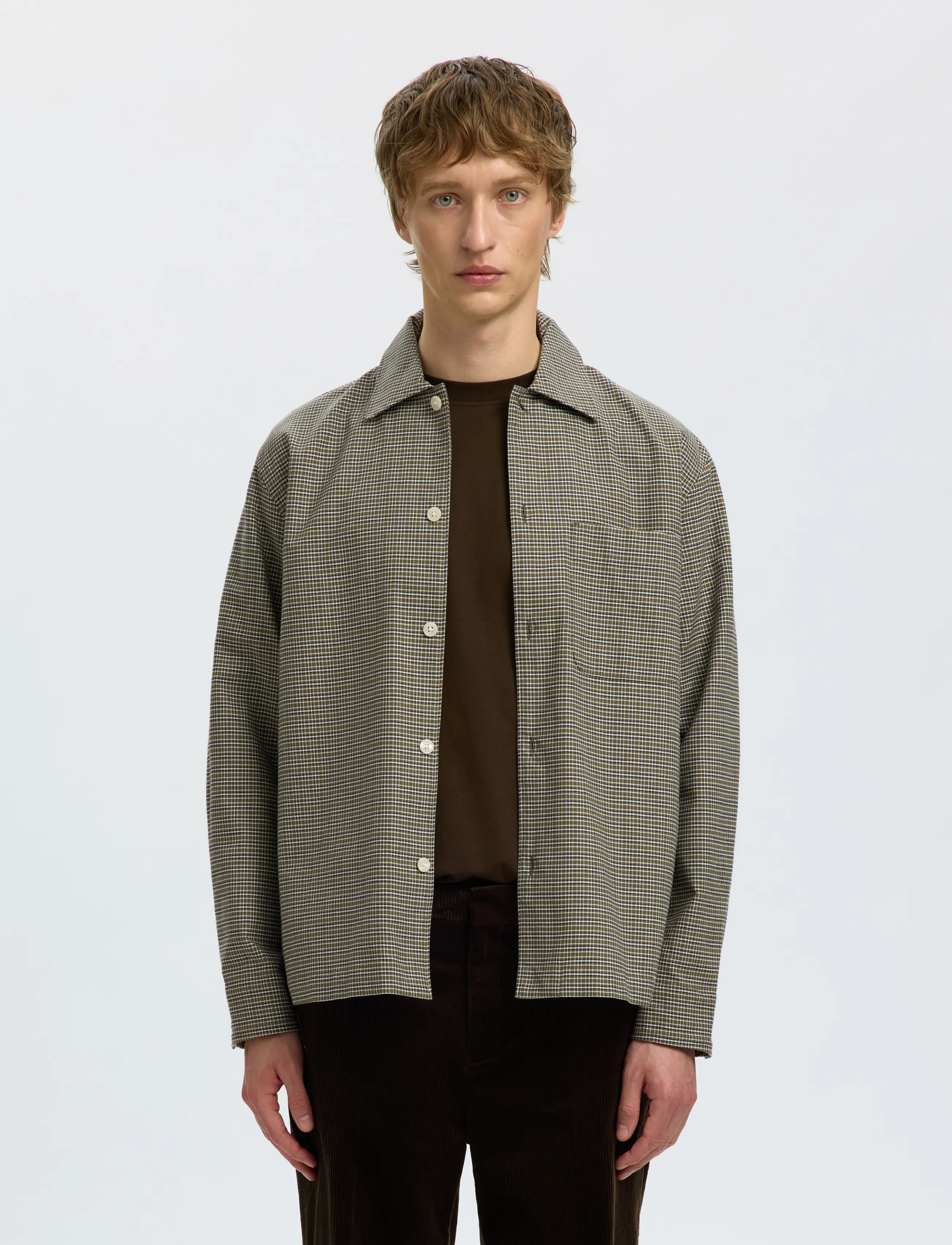 Selected SLMRLXSVEND RICK BRUSHED OX LIGHT OS - Ternede skjorter - KALAMATA / khaki/green