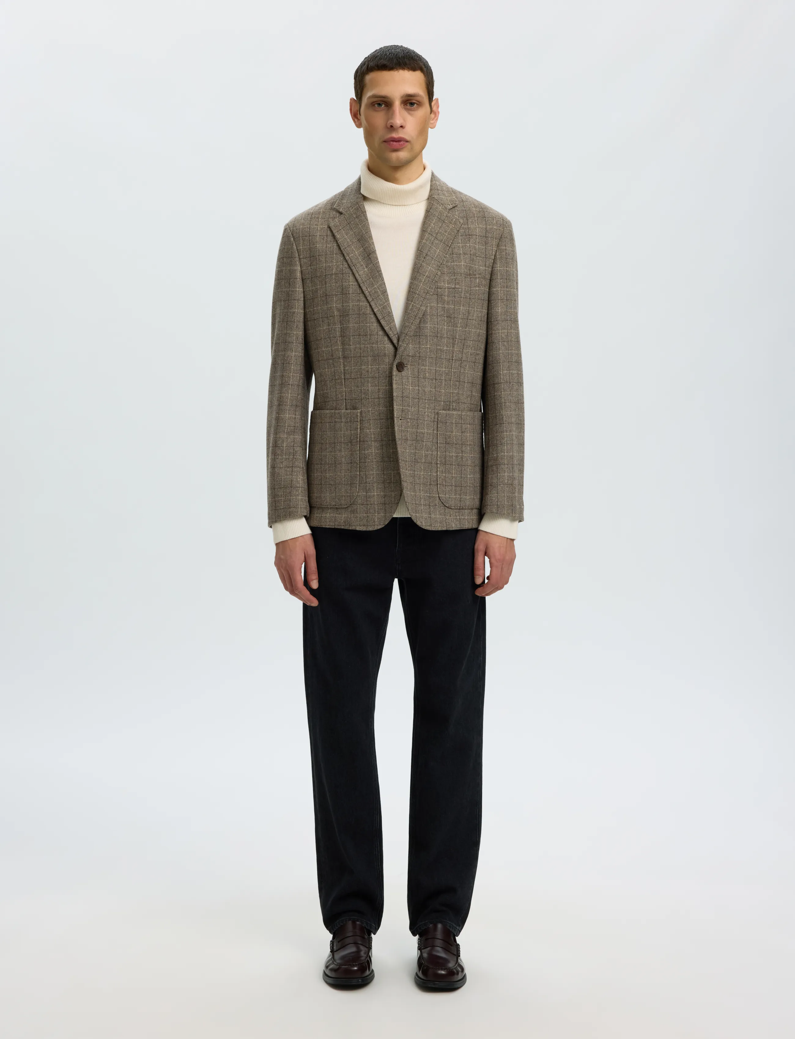 SELECTED Slmreg-Landon Wool Blnd Classic Blz Noos kavajer herr – bild 3