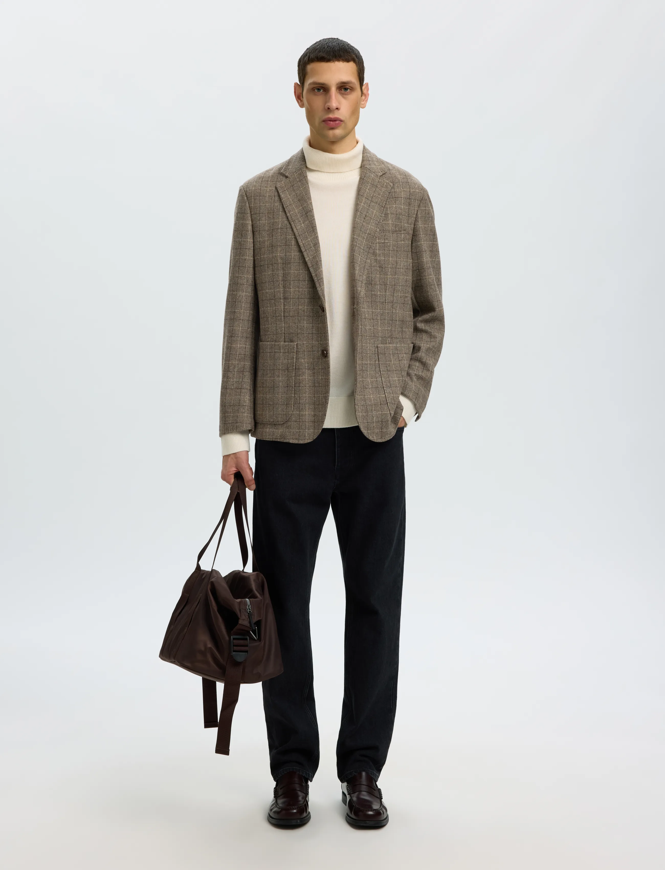 SELECTED Slmreg-Landon Wool Blnd Classic Blz Noos kavajer herr – bild 5