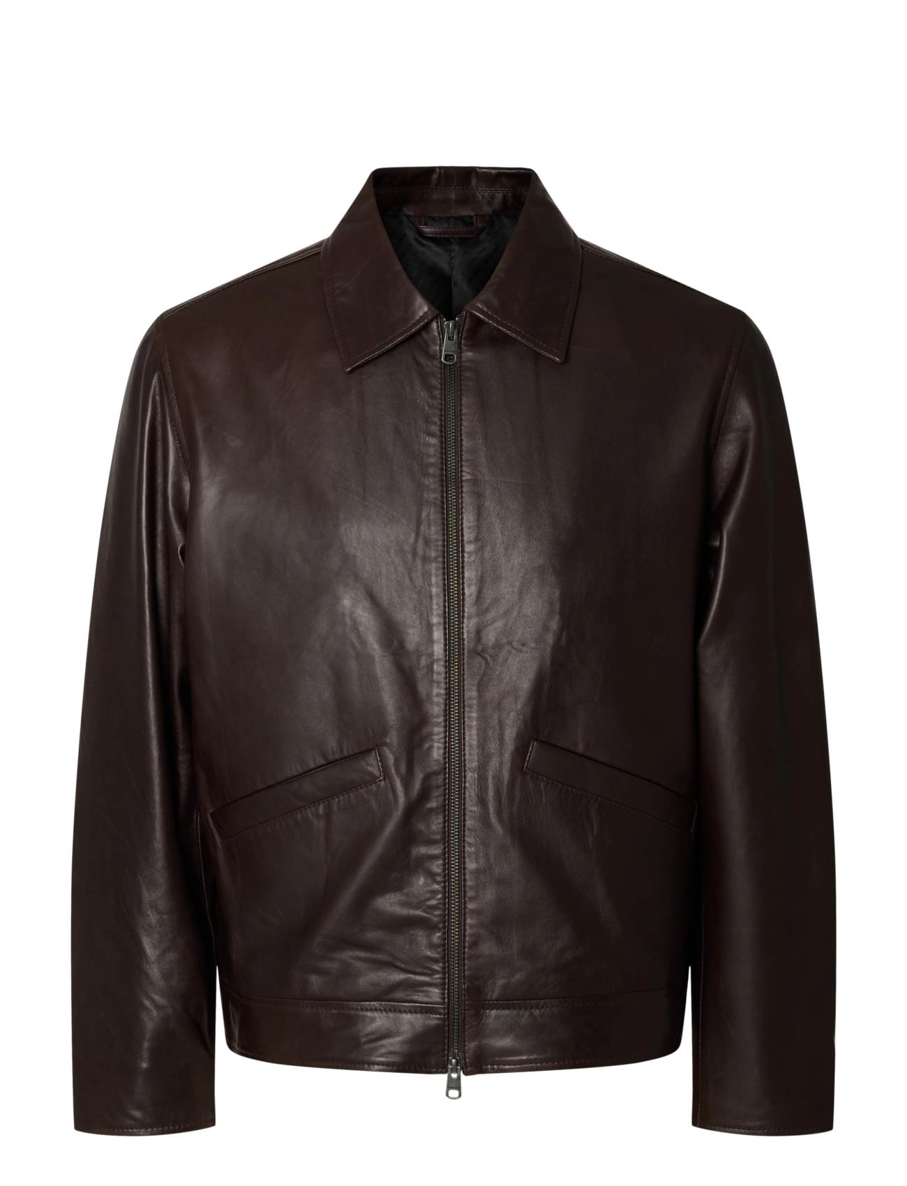Selected - SLMSCOTT LEATHER JKT - demitasse - 1