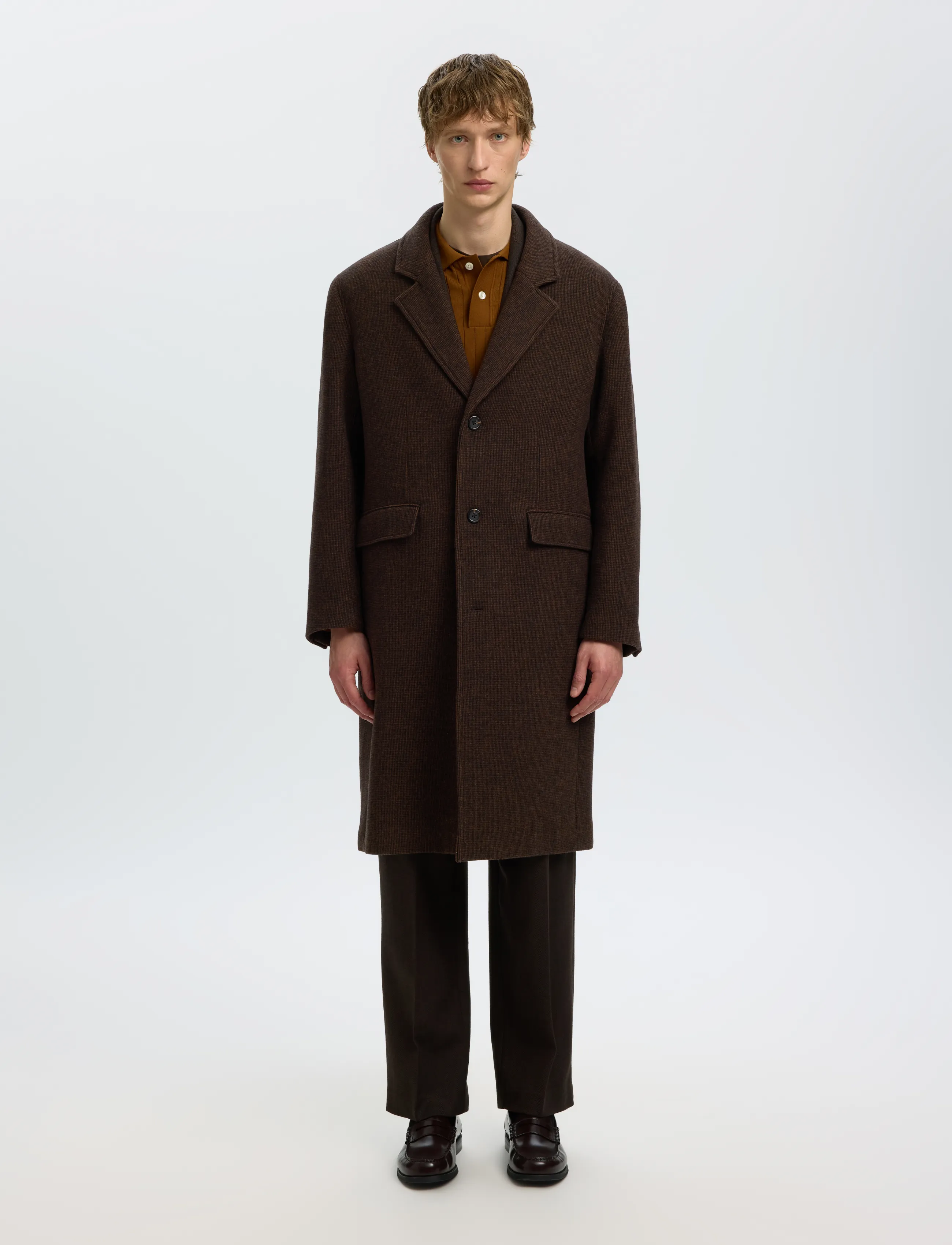Selected SLMHANK WOOL BLEND - Clothing - MONKS ROBE / brown