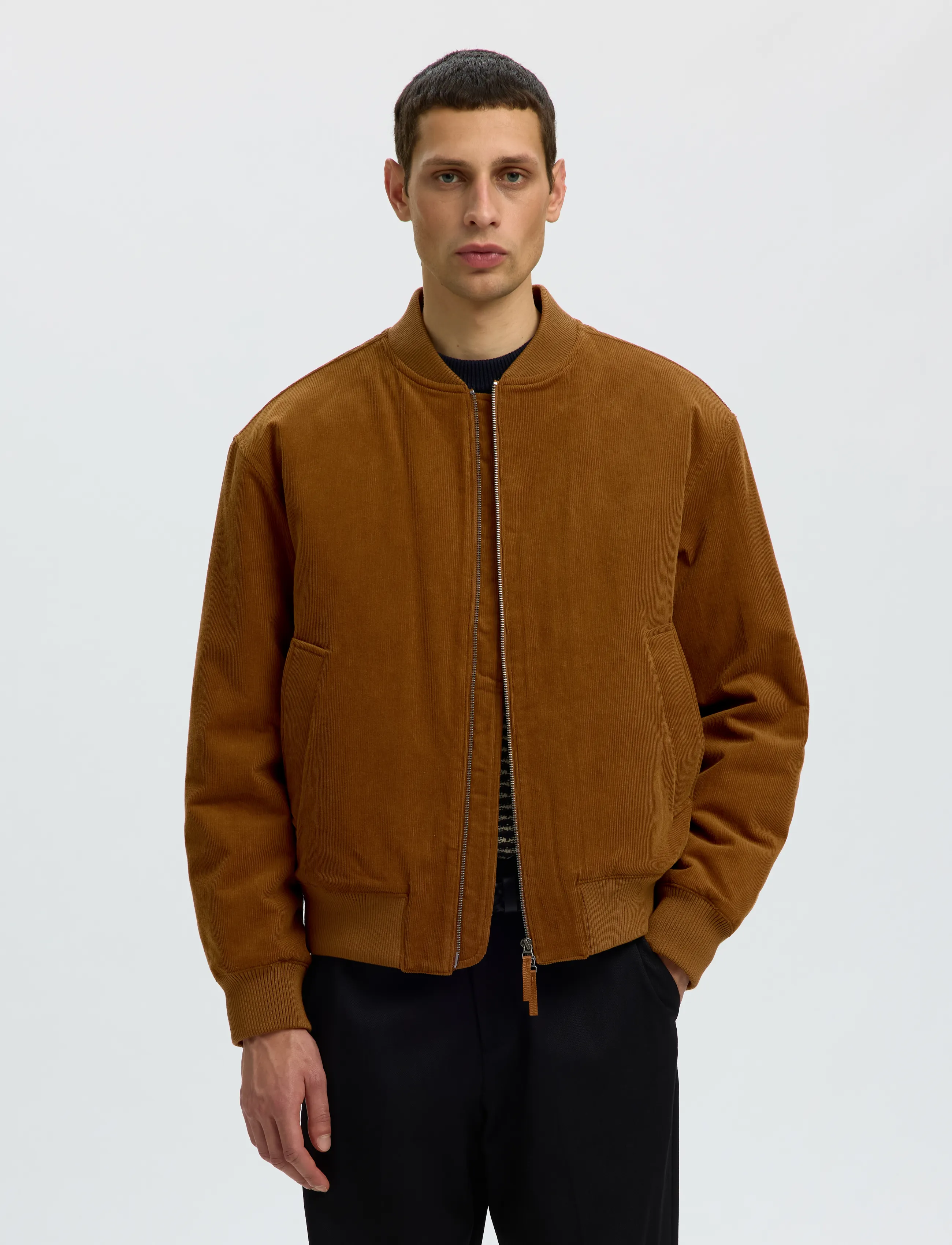 Selected SLMDANIEL PADDED CORDEROY JKT - Jackor - MONKS ROBE / brown