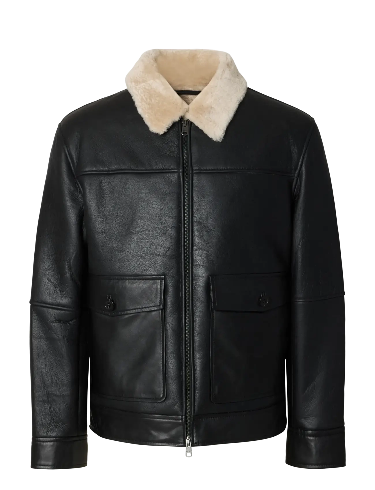 Selected - SLMOTIS SHEARLING JKT - herbstjacken - black - 1