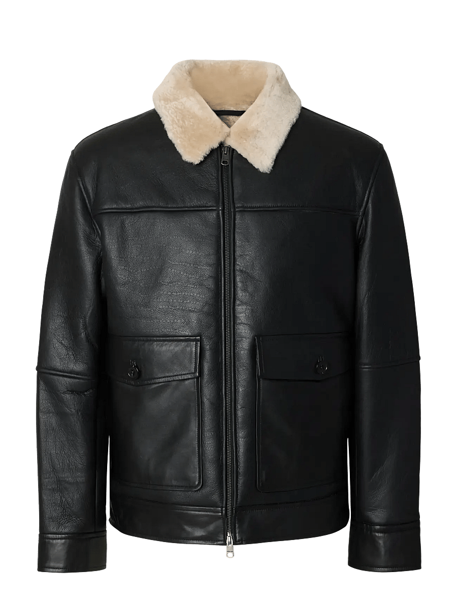 Selected - SLMOTIS SHEARLING JKT - herbstjacken - black - 1