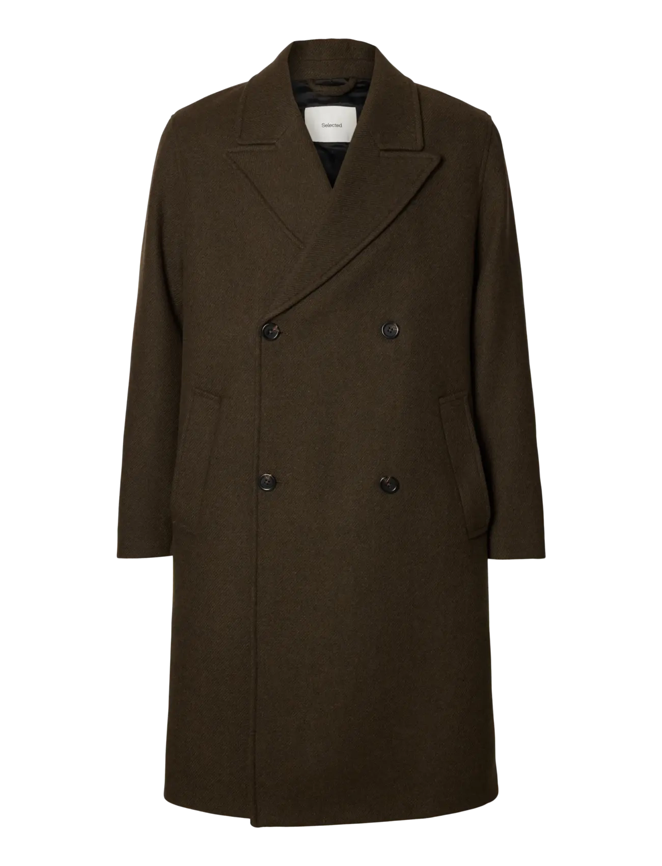 Selected - SLMSERGIO MANTECO COAT - peat - 1