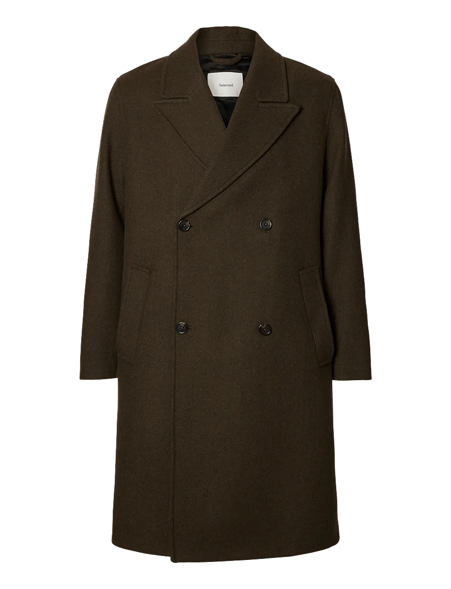 Selected - SLMSERGIO MANTECO COAT - peat - 1
