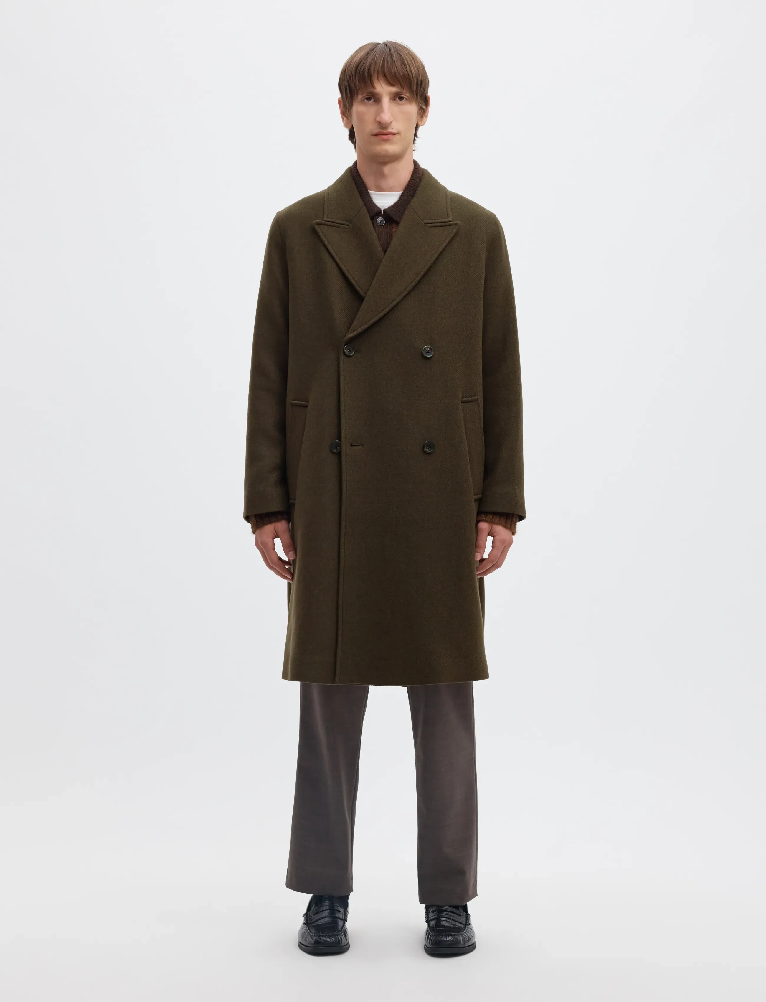 Selected SLMSERGIO MANTECO COAT - Looks for less - PEAT / brown