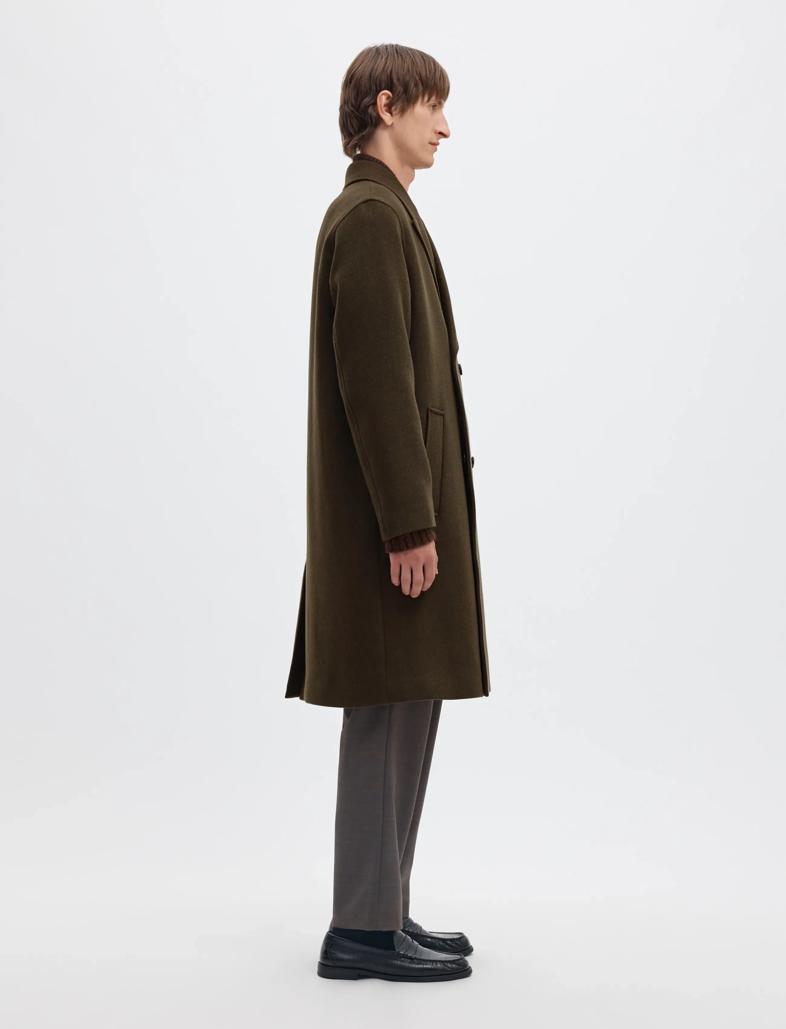 Selected - SLMSERGIO MANTECO COAT - peat - 3