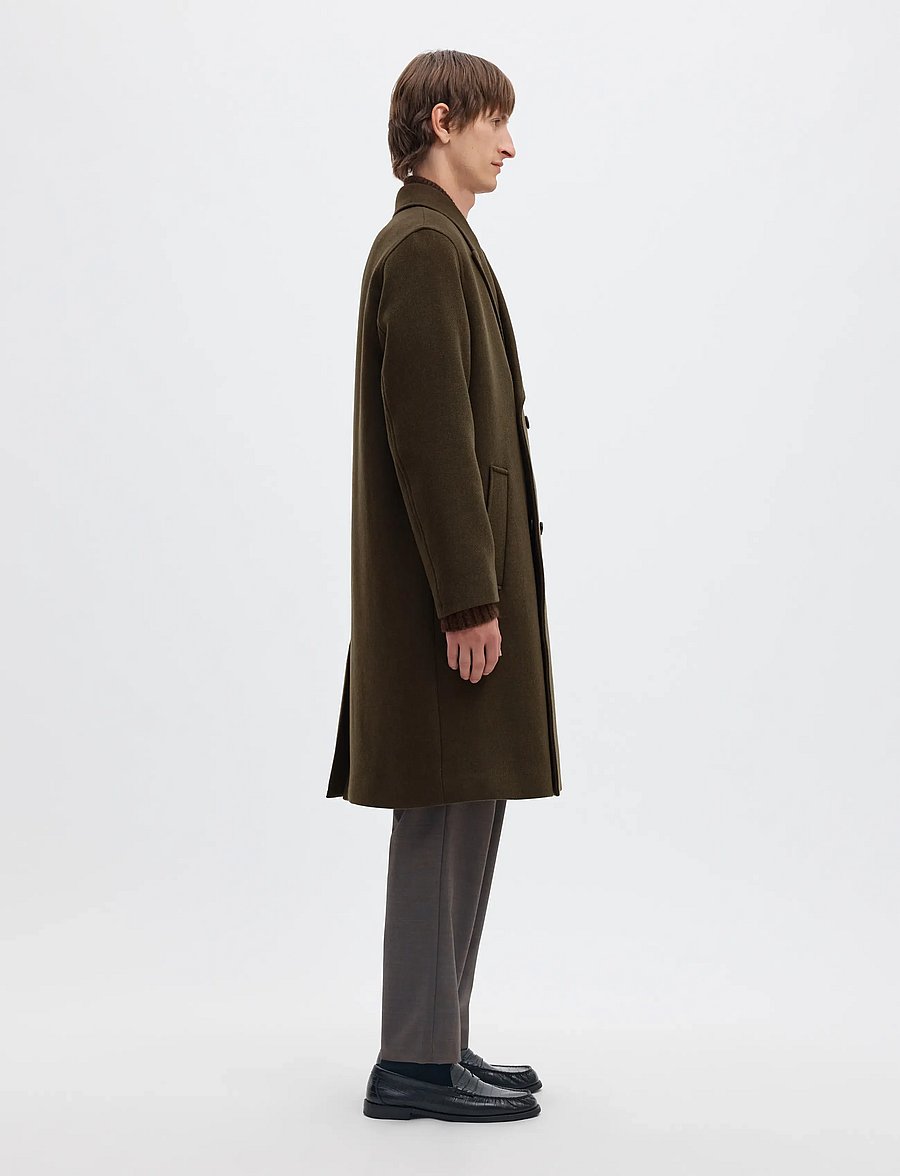 Selected - SLMSERGIO MANTECO COAT - peat - 3