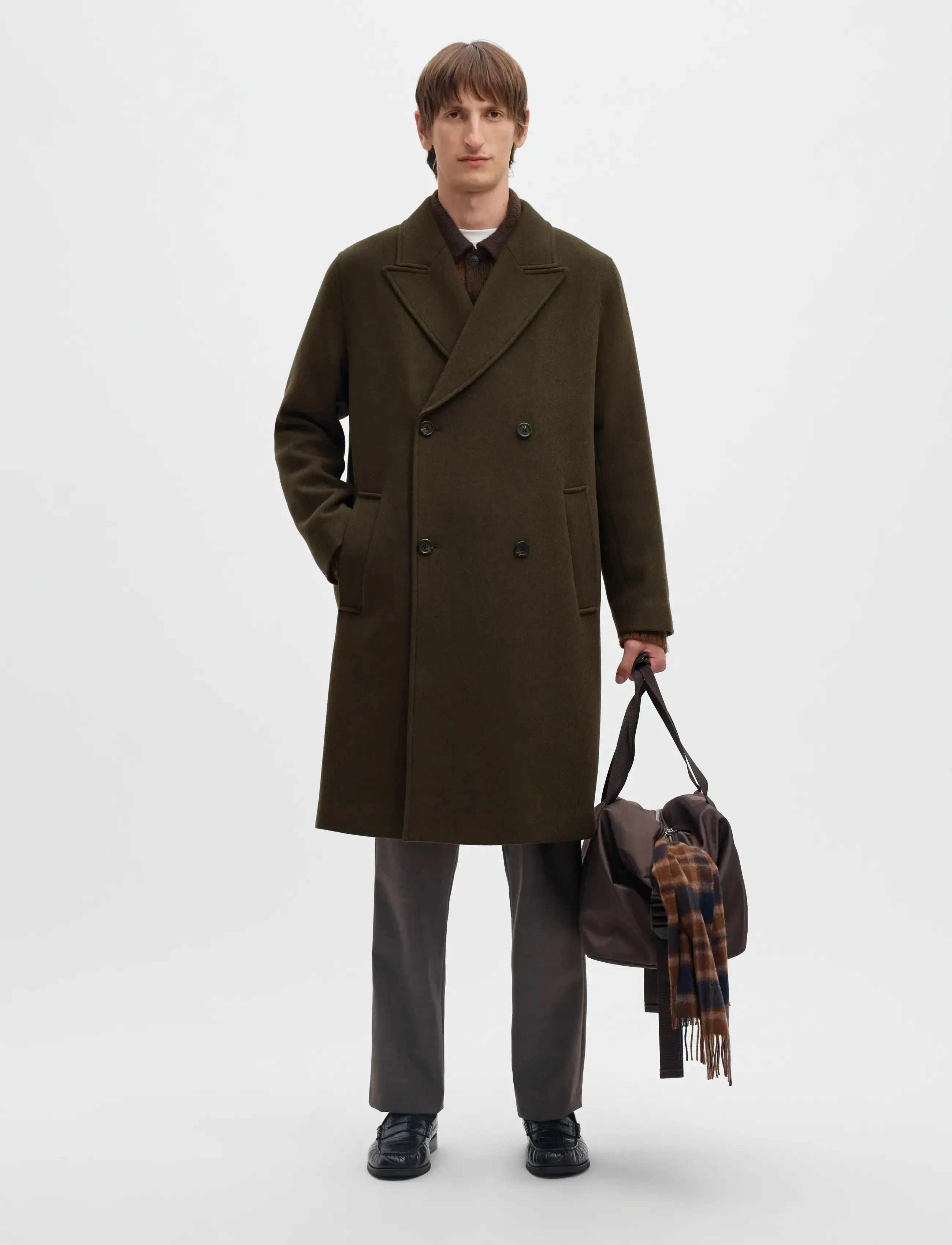 Selected - SLMSERGIO MANTECO COAT - peat - 5