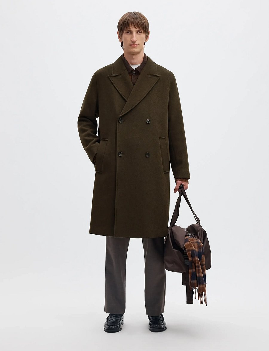 Selected - SLMSERGIO MANTECO COAT - peat - 5