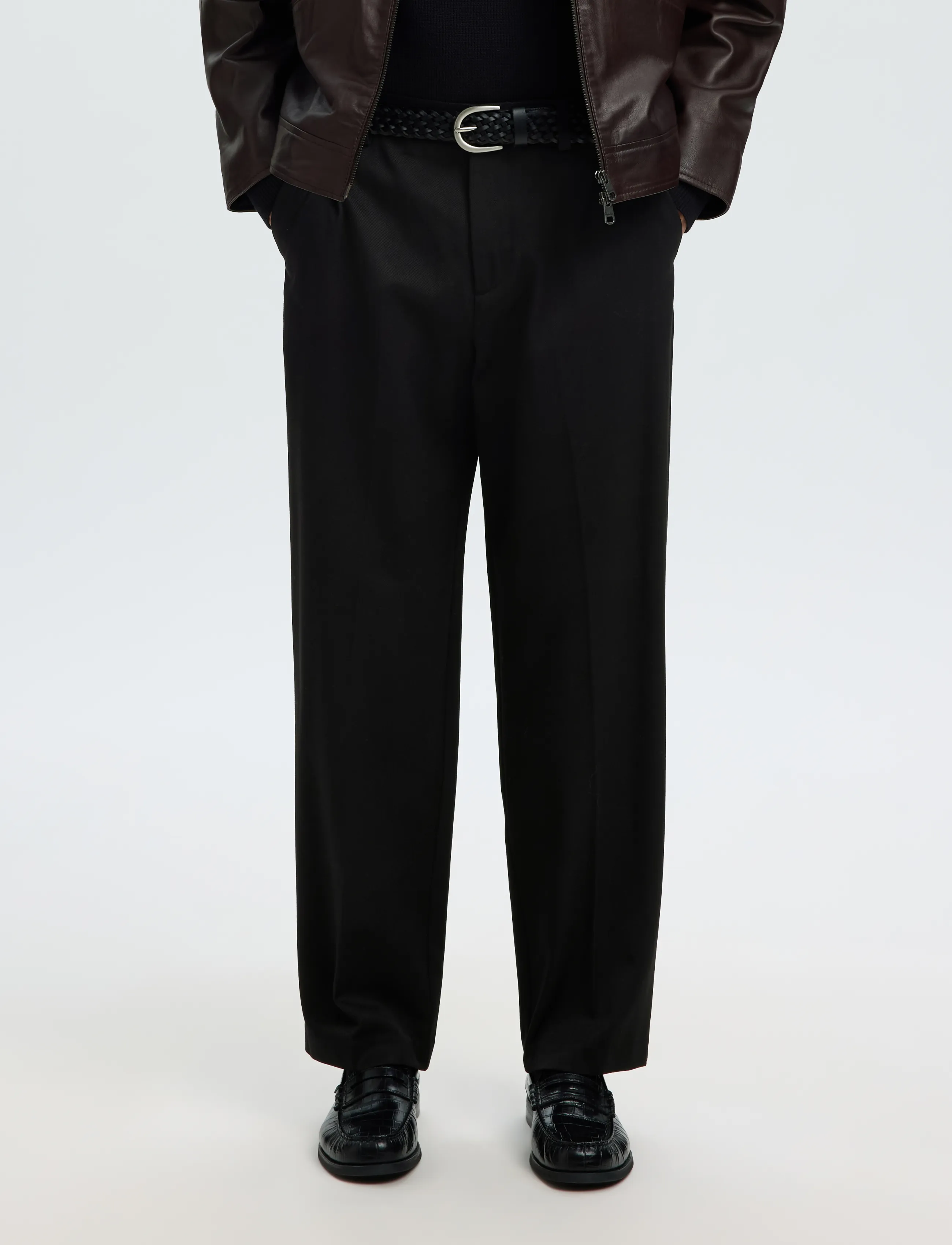 Slm220-Loose Luke Wool Blend Pant