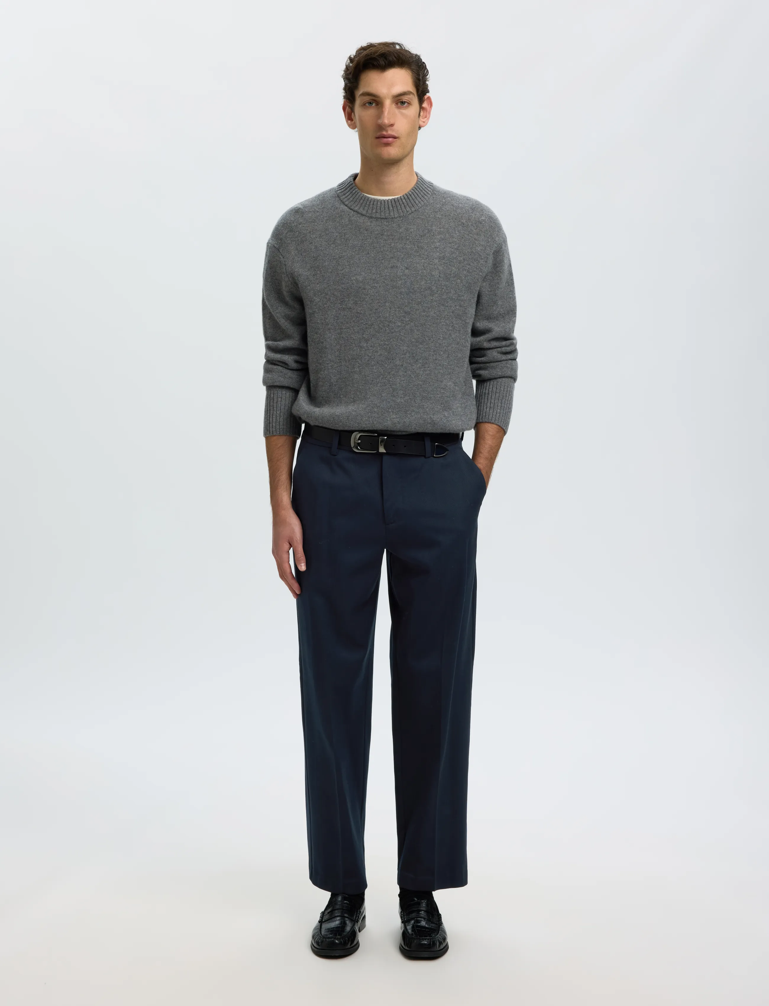 SELECTED Slm220-Loose Luke Wool Blend Pant casual byxor herr – bild 3