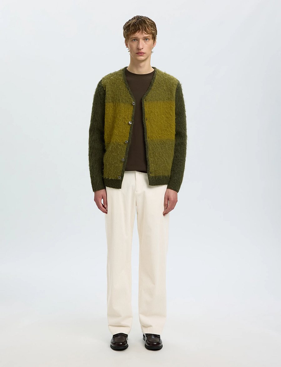 Selected - SLM220-LOOSE LUKE CORDUROY PANT - egret - 3