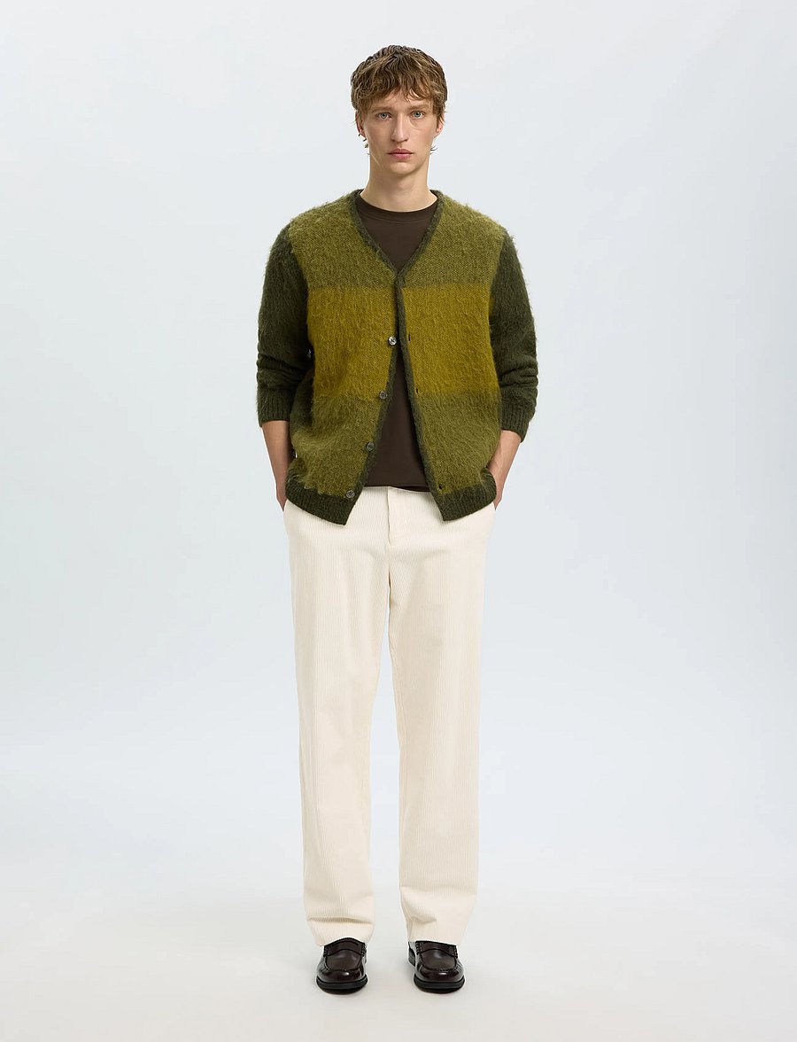Selected - SLM220-LOOSE LUKE CORDUROY PANT - egret - 5