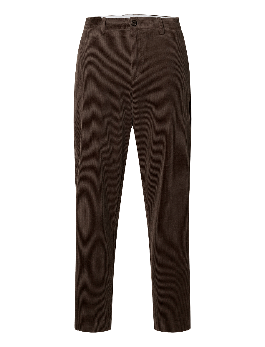 Selected - SLM220-LOOSE LUKE CORDUROY PANT - casual bukser - turkish coffee - 1