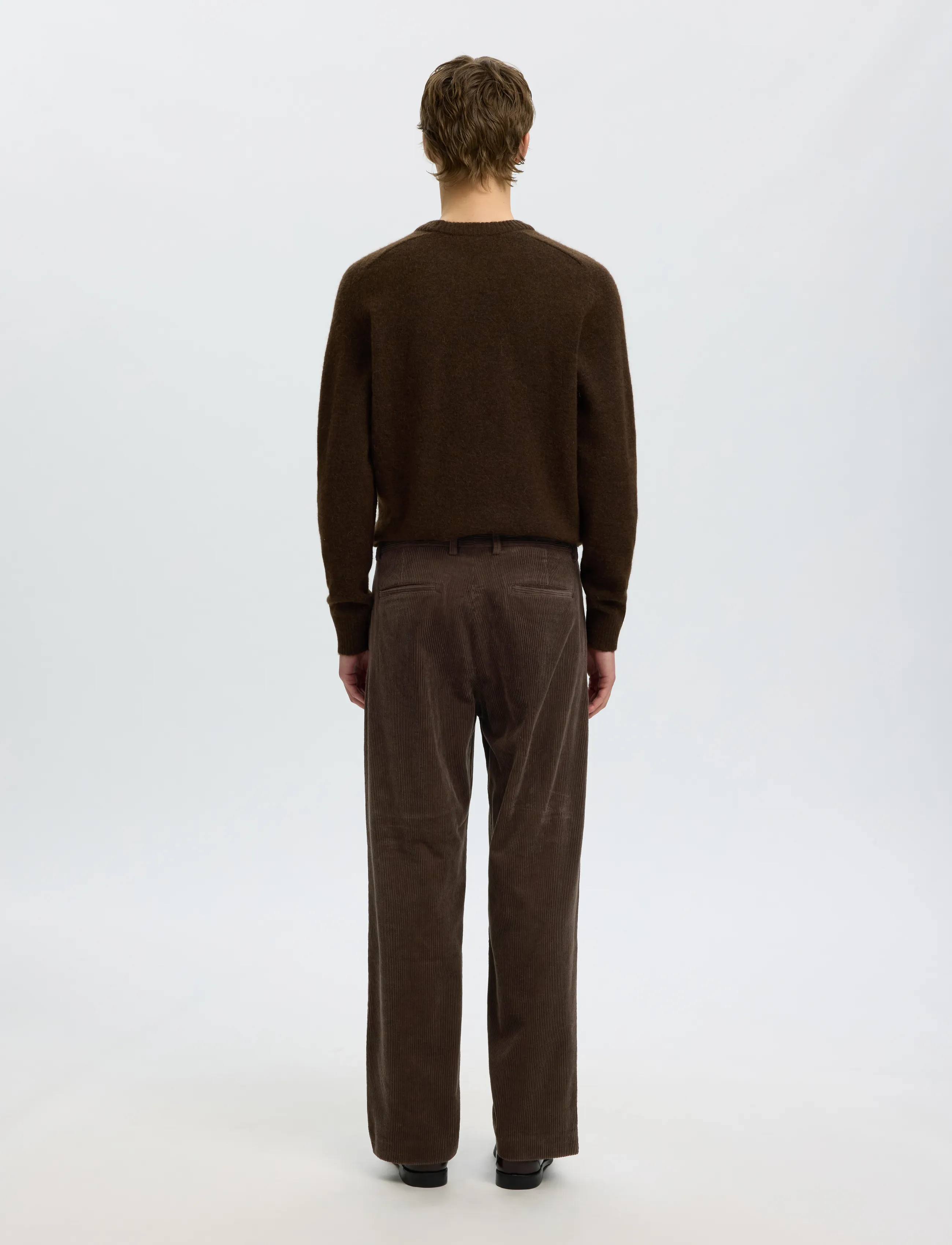 Selected - SLM220-LOOSE LUKE CORDUROY PANT - turkish coffee - 2