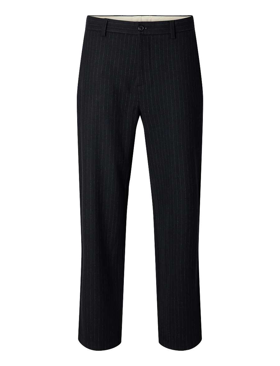 Selected - SLM220-LOOSE LUKE WOOL BLD DESIGN PANT - anzugshosen - dark navy - 1