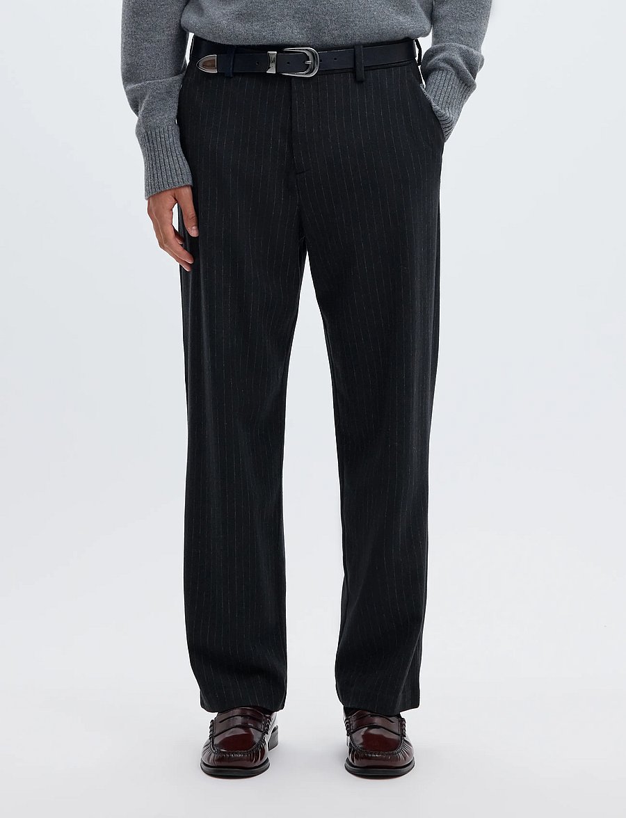 Selected - SLM220-LOOSE LUKE WOOL BLD DESIGN PANT - anzugshosen - dark navy - 0