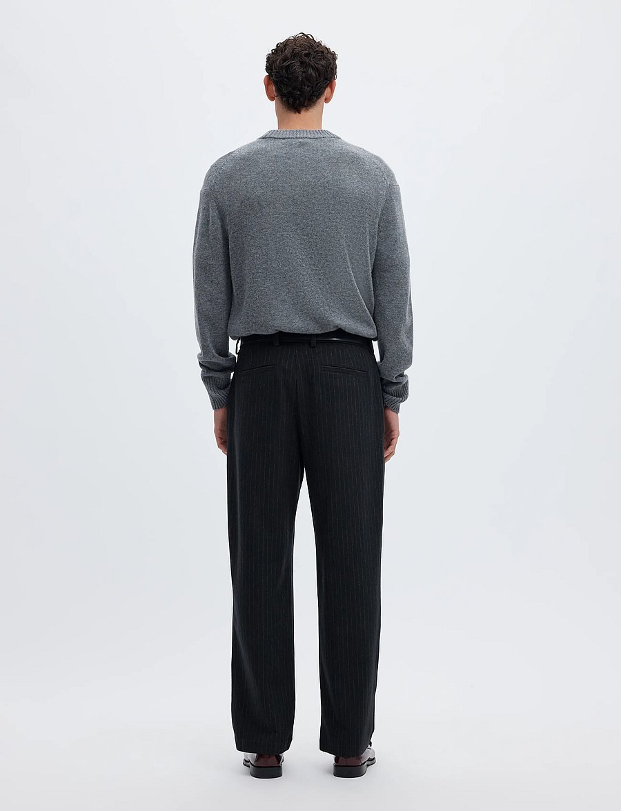 Selected - SLM220-LOOSE LUKE WOOL BLD DESIGN PANT - anzugshosen - dark navy - 2