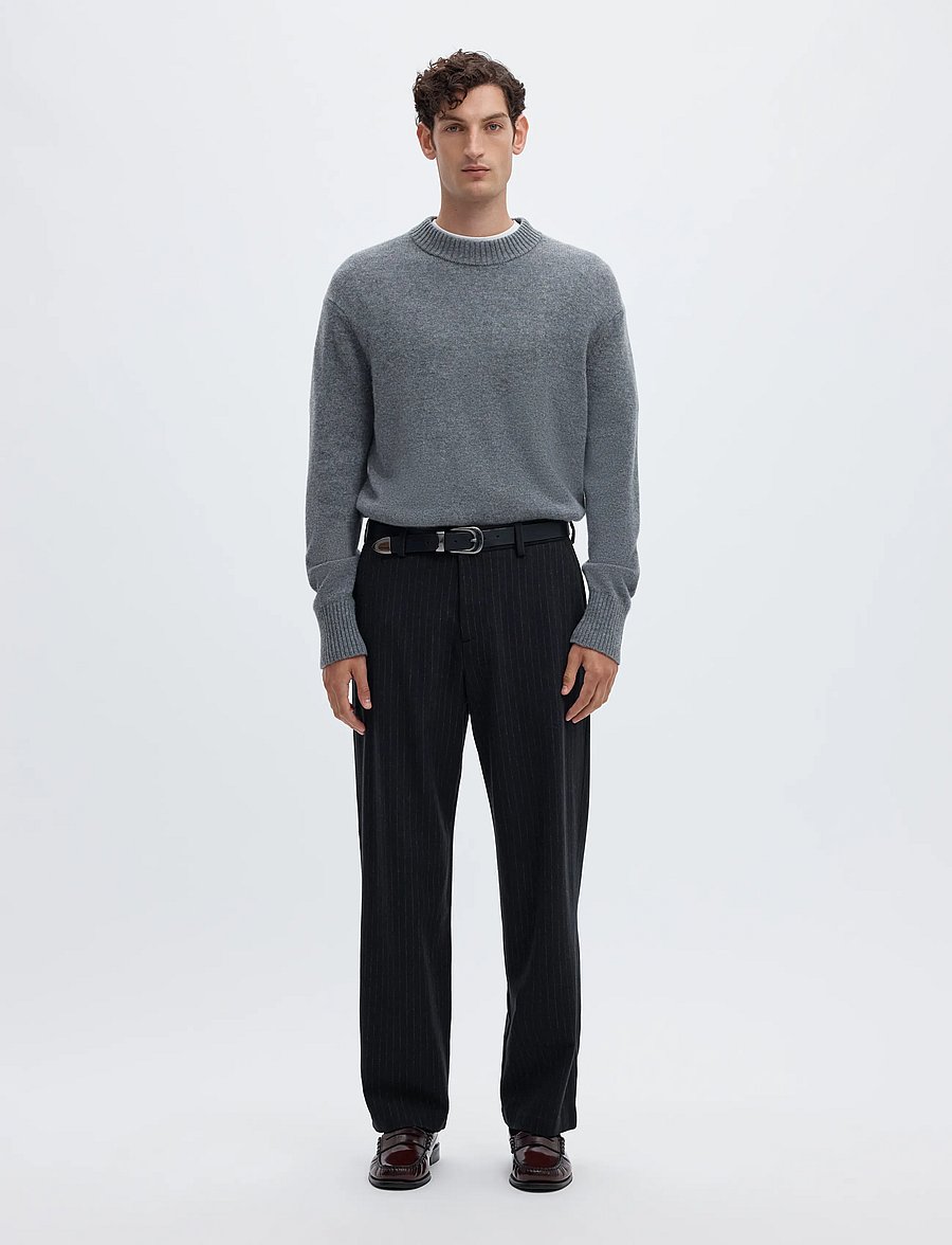 Selected - SLM220-LOOSE LUKE WOOL BLD DESIGN PANT - anzugshosen - dark navy - 3