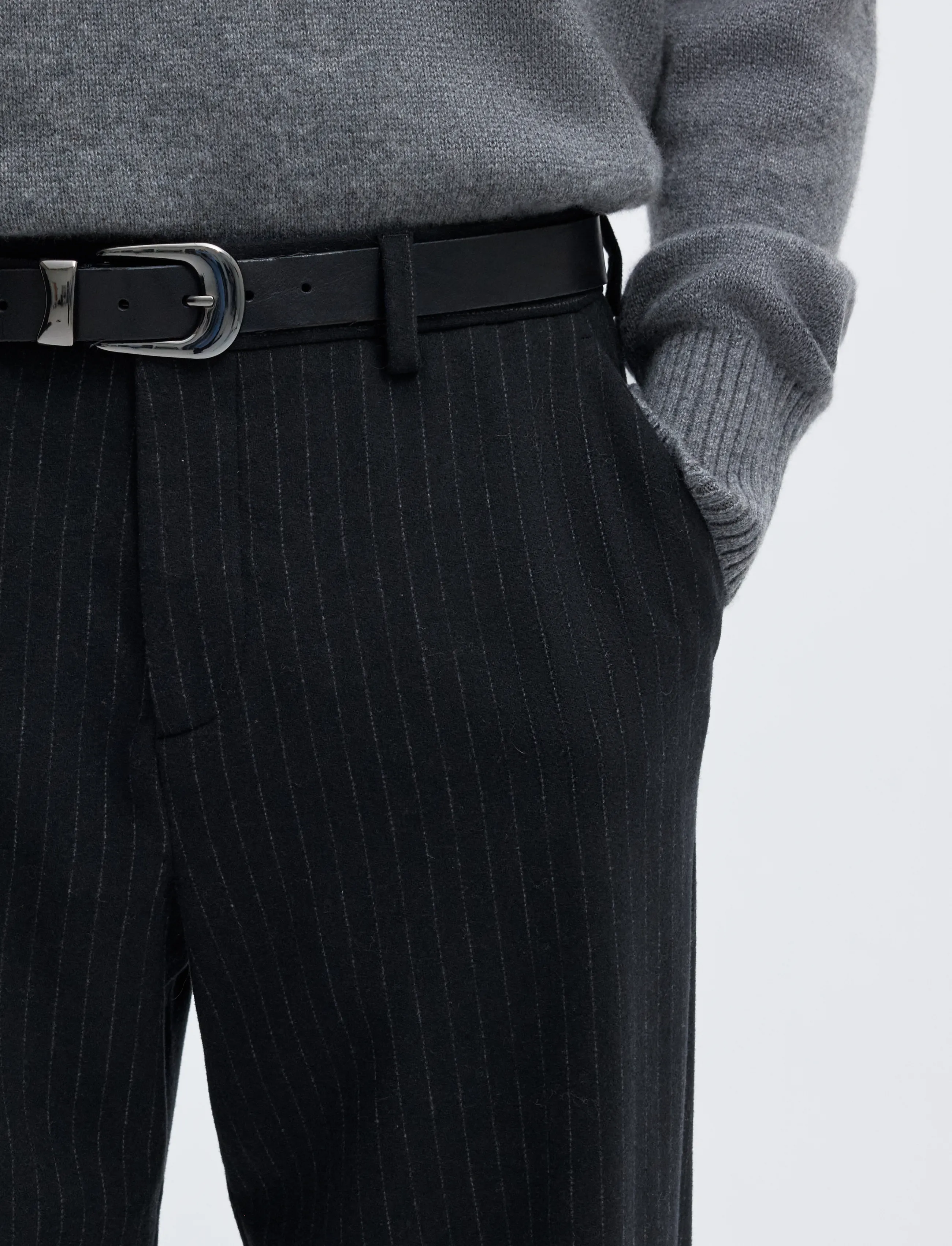 Selected - SLM220-LOOSE LUKE WOOL BLD DESIGN PANT - anzugshosen - dark navy - 4