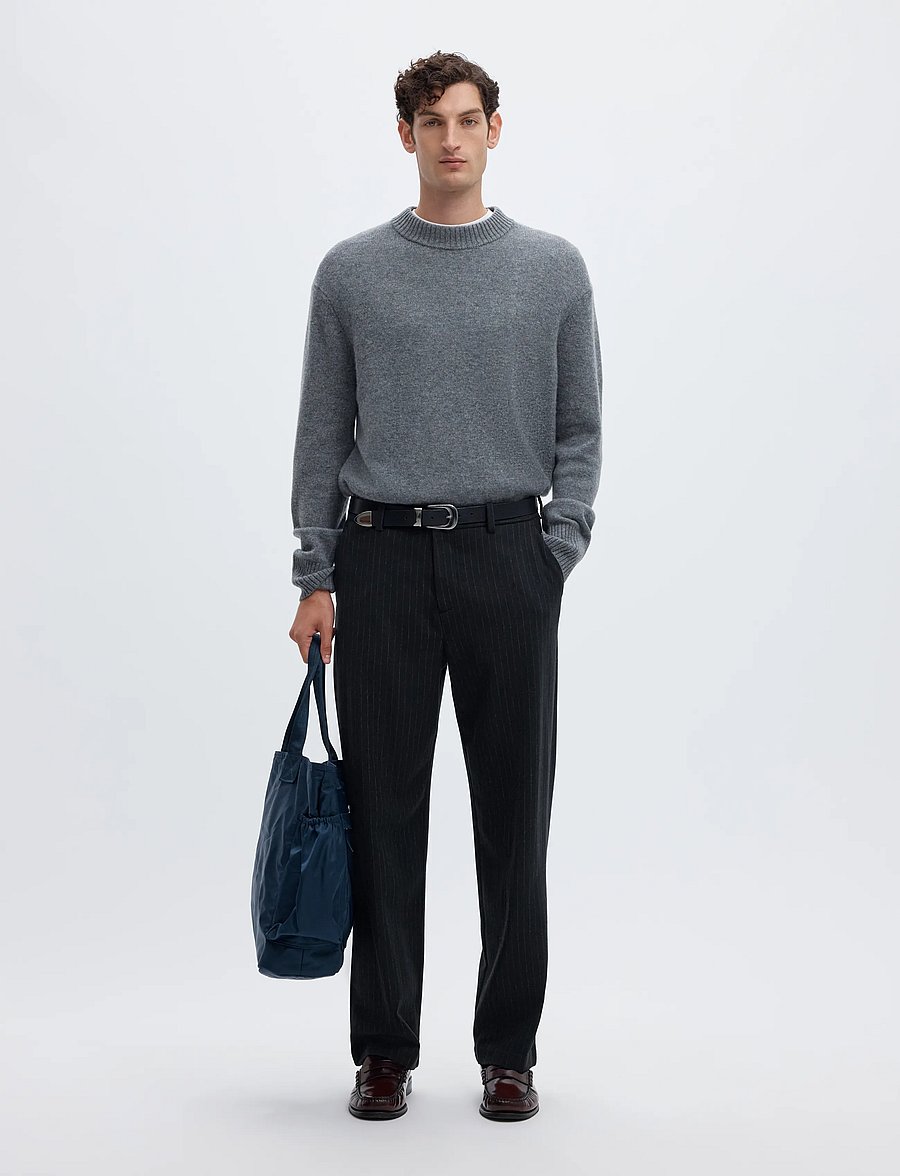 Selected - SLM220-LOOSE LUKE WOOL BLD DESIGN PANT - anzugshosen - dark navy - 5