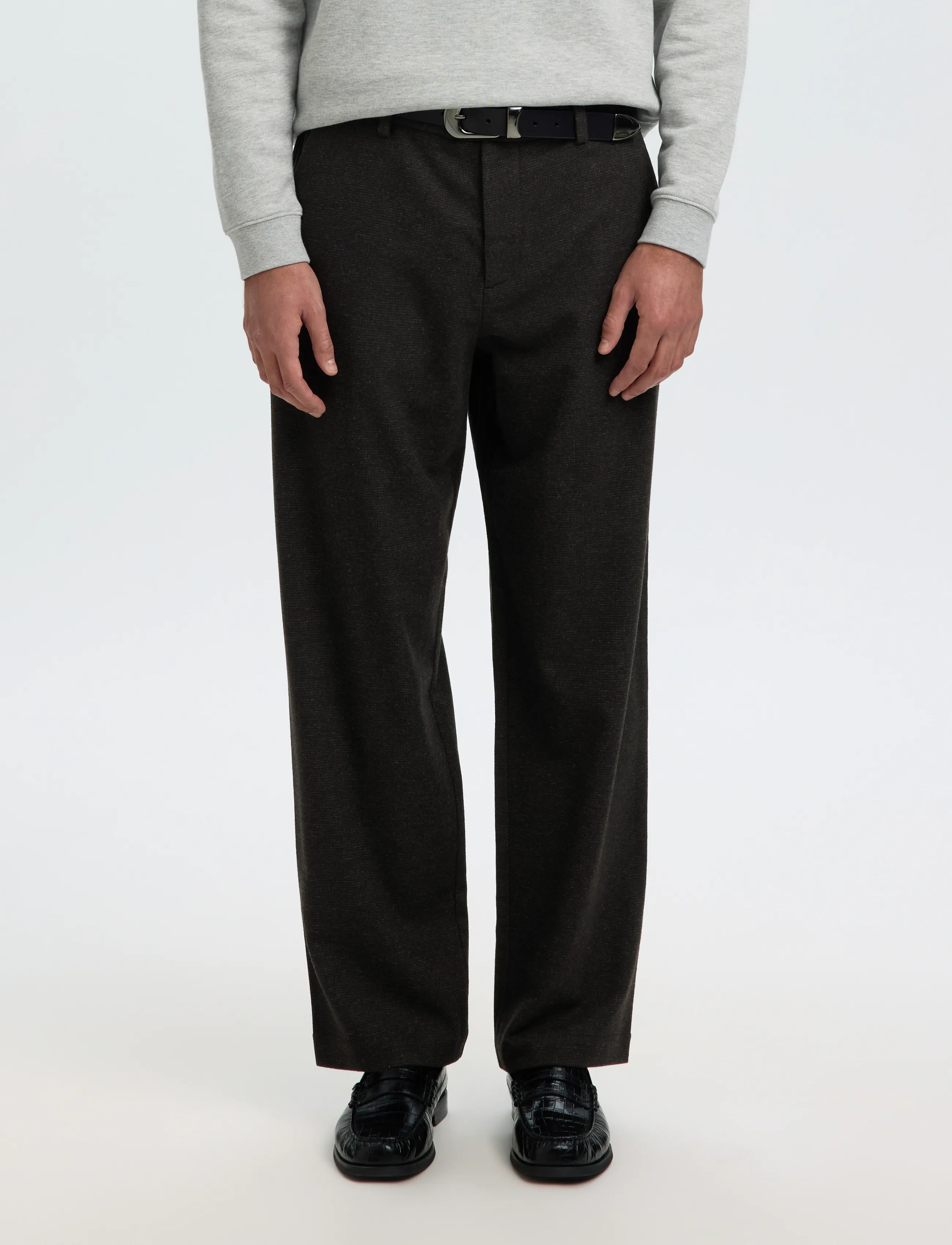 Selected SLM220-LOOSE LUKE WOOL BLD DESIGN PANT - Nach Anlass kaufen - DELICIOSO / brown