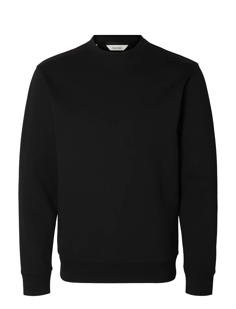 Selected - SLMTOM SOFT CREW NECK SWEAT NOOS - sweatshirts - black - 1