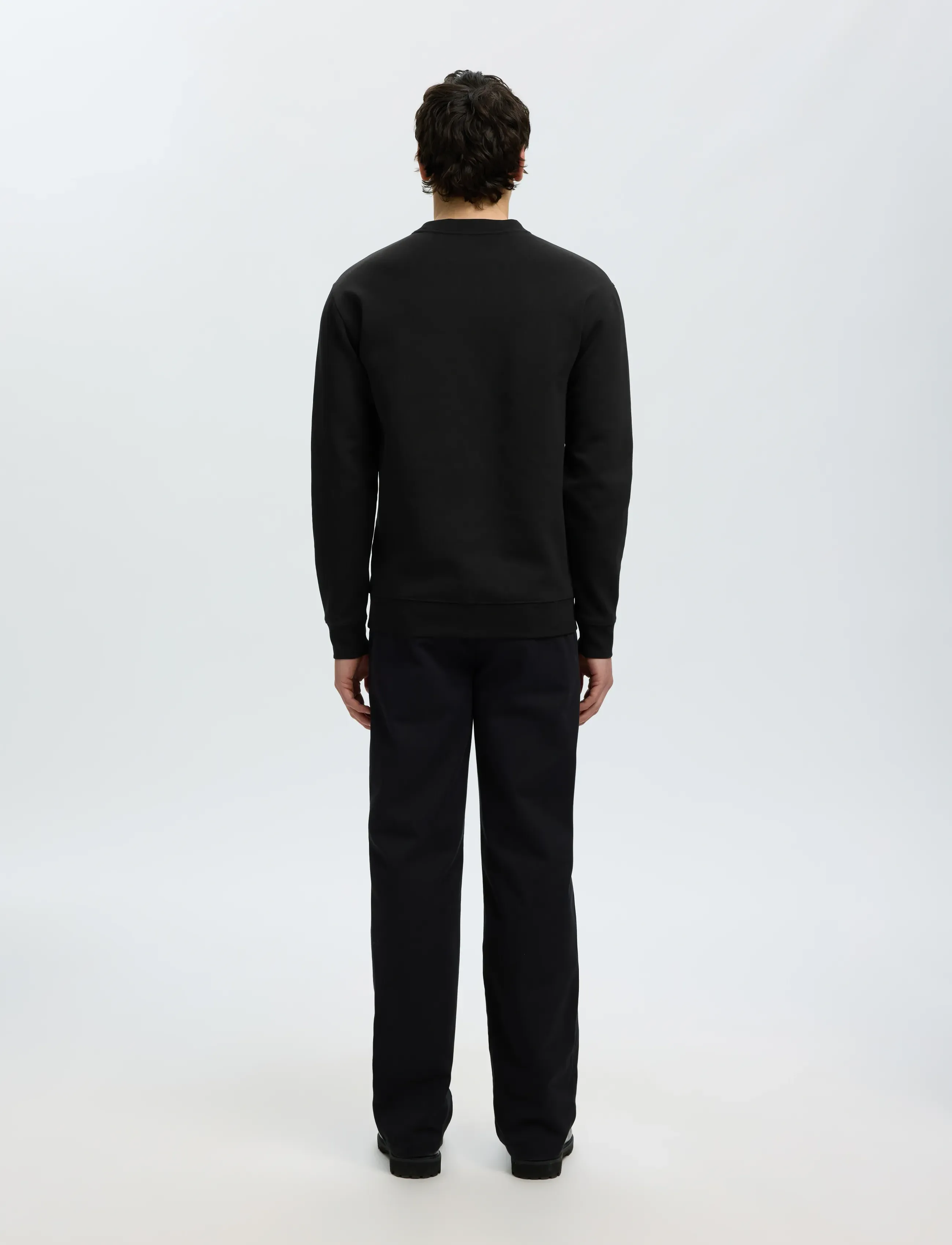 Selected - SLMTOM SOFT CREW NECK SWEAT NOOS - sweatshirts - black - 2