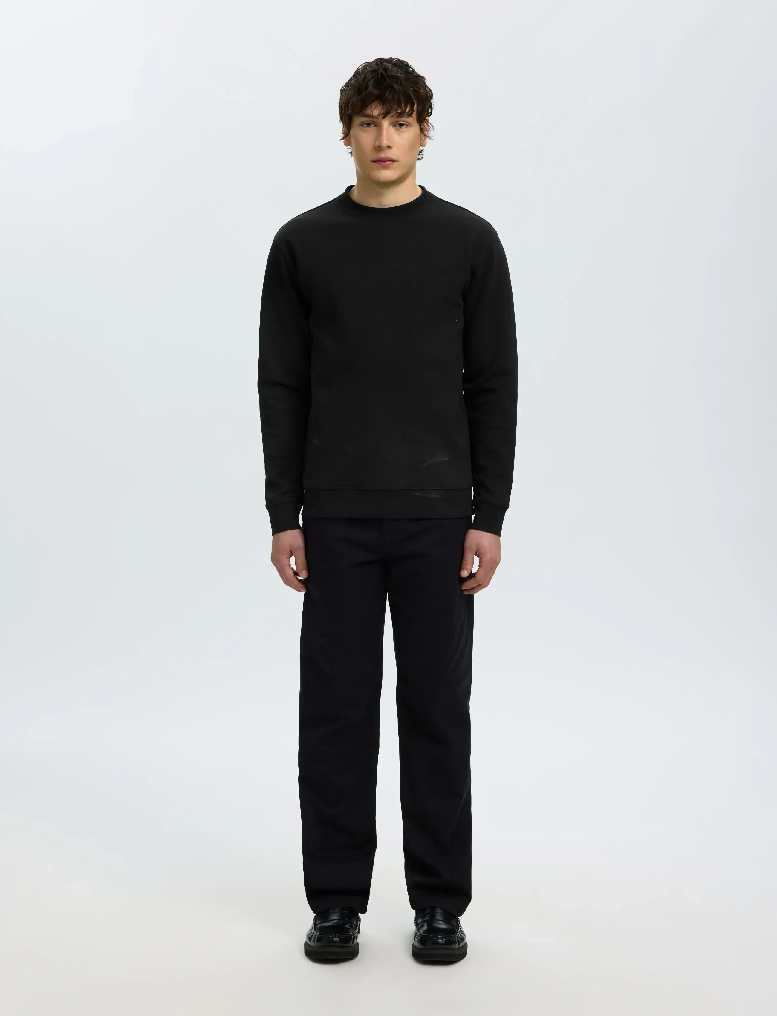 Selected - SLMTOM SOFT CREW NECK SWEAT NOOS - sweatshirts - black - 3
